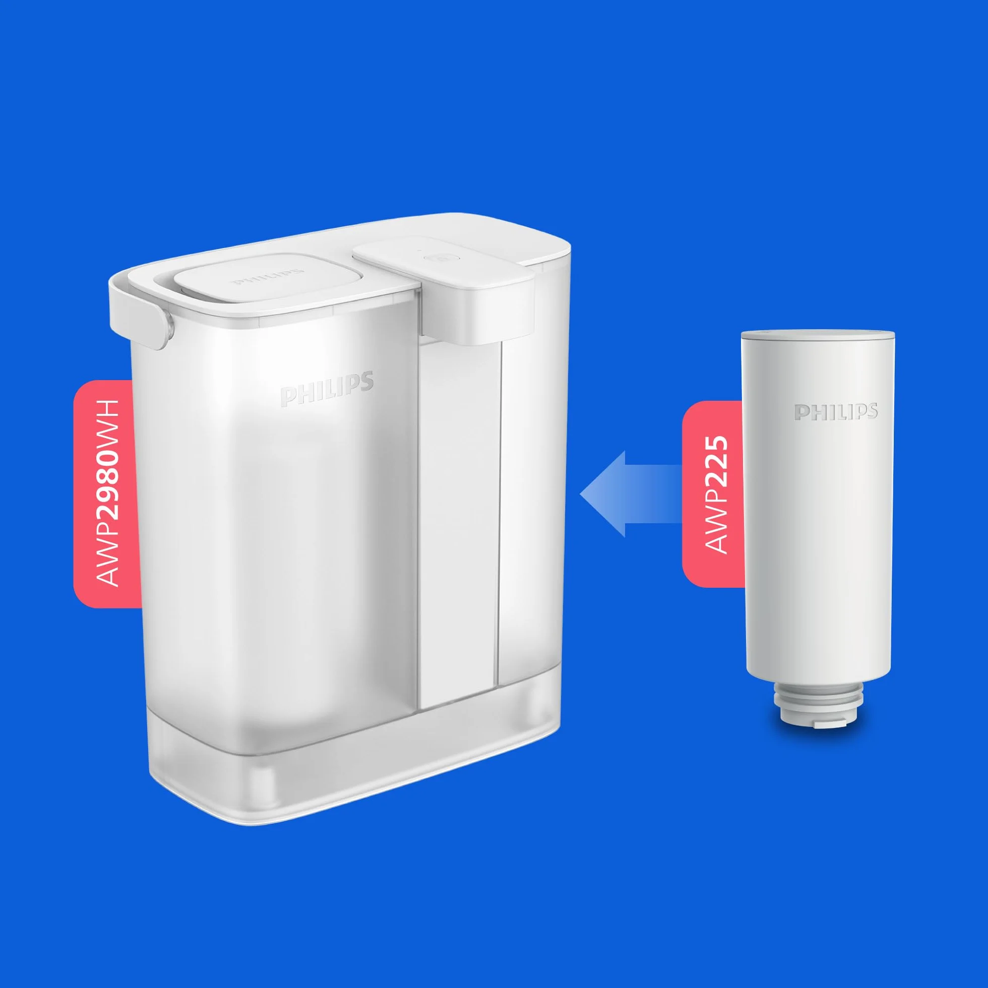 Philips Water Erogatore acqua filtrata 3 L 3x filtro Taste+ senza BPA
