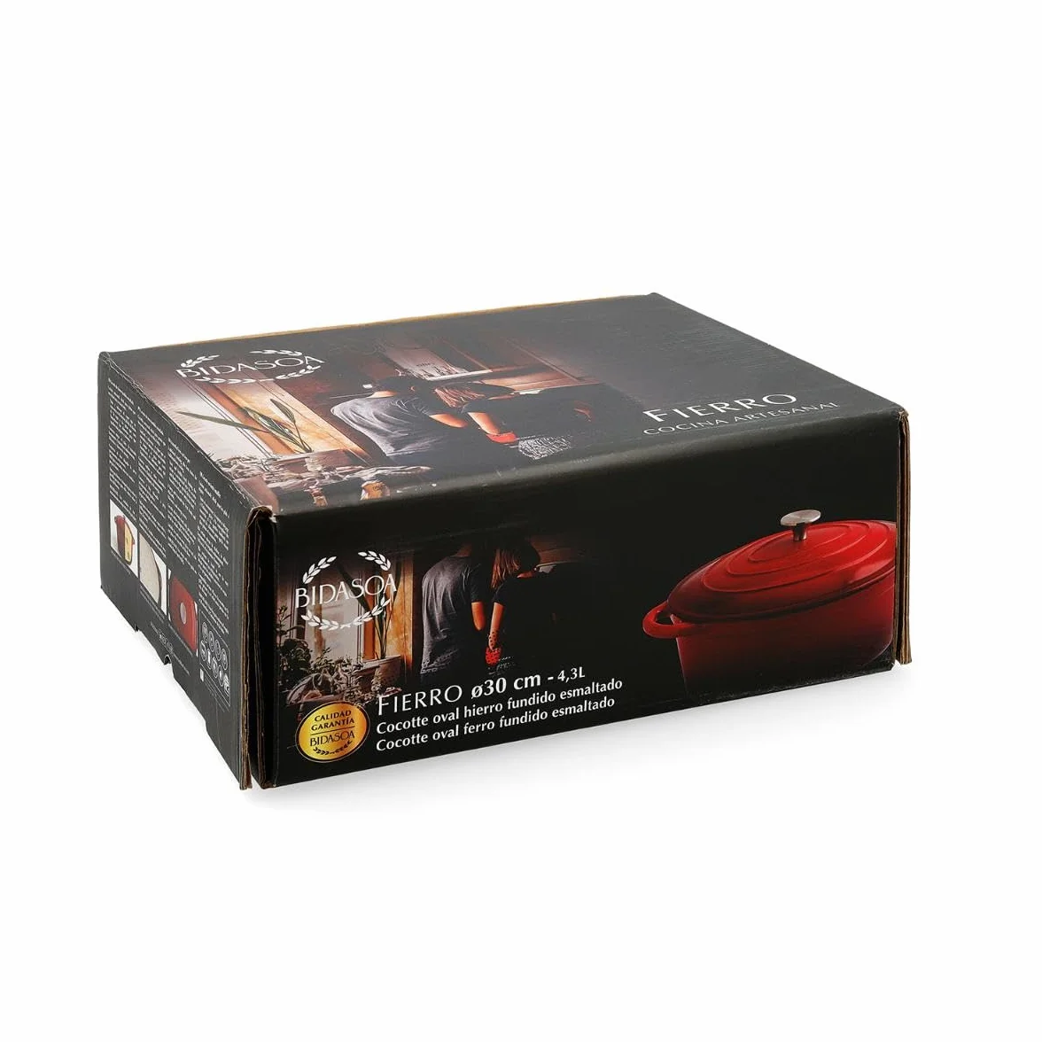 Bidasoa FERRO - Cocotte in ghisa rossa 30 cm - 4,3 L (7664010)