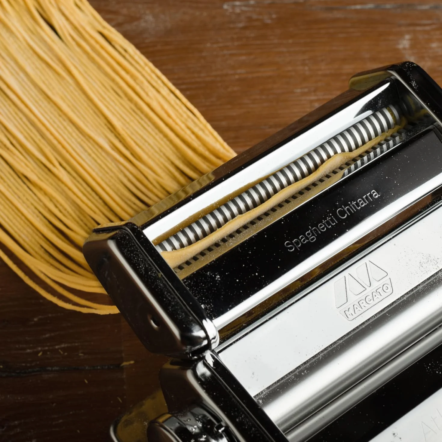 Marcato AC-150-CHI Accessorio Spaghetti Chitarra per Macchina per la Pasta Atlas 150, Acciaio Cromato Argento