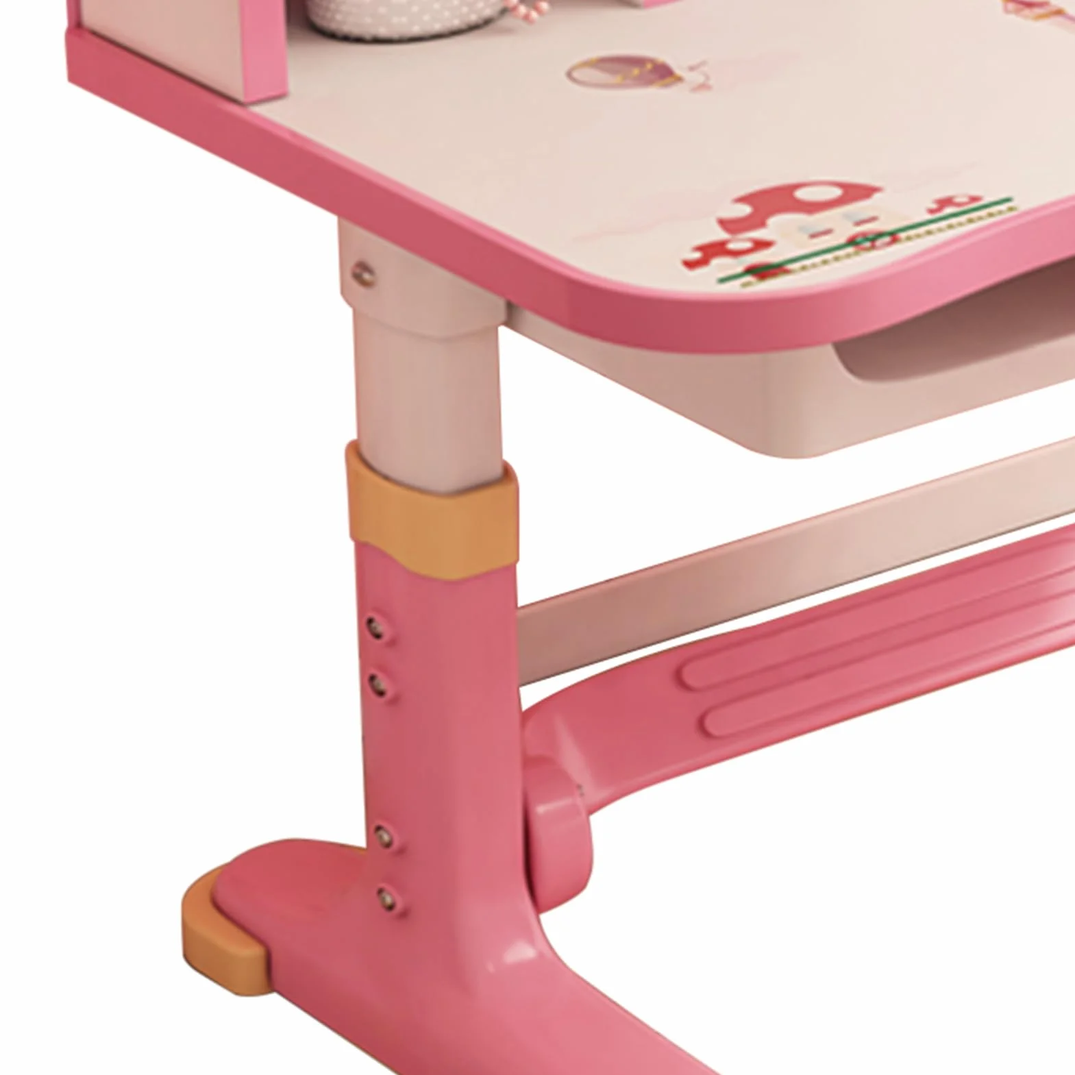 Scrivania Bambini, Sedia Scrivania Bambina, Scrivania per Bambini Con Cassetto, Scrivania Bambino Altezza Regolabile (Rosa-a)