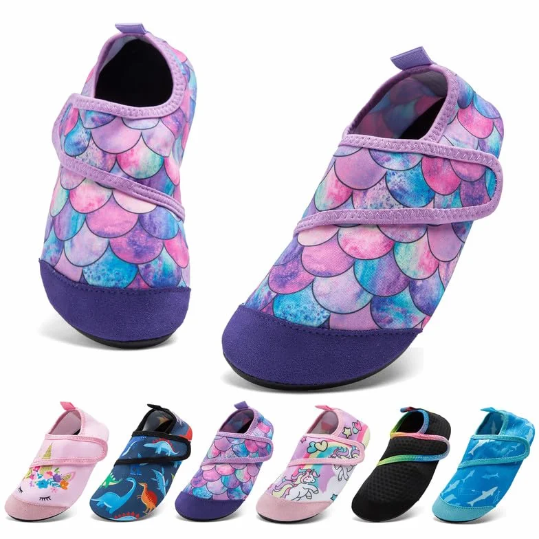TETSUO Scarpe da acqua per bambini, calzini da acqua atletici per nuoto surf spiaggia