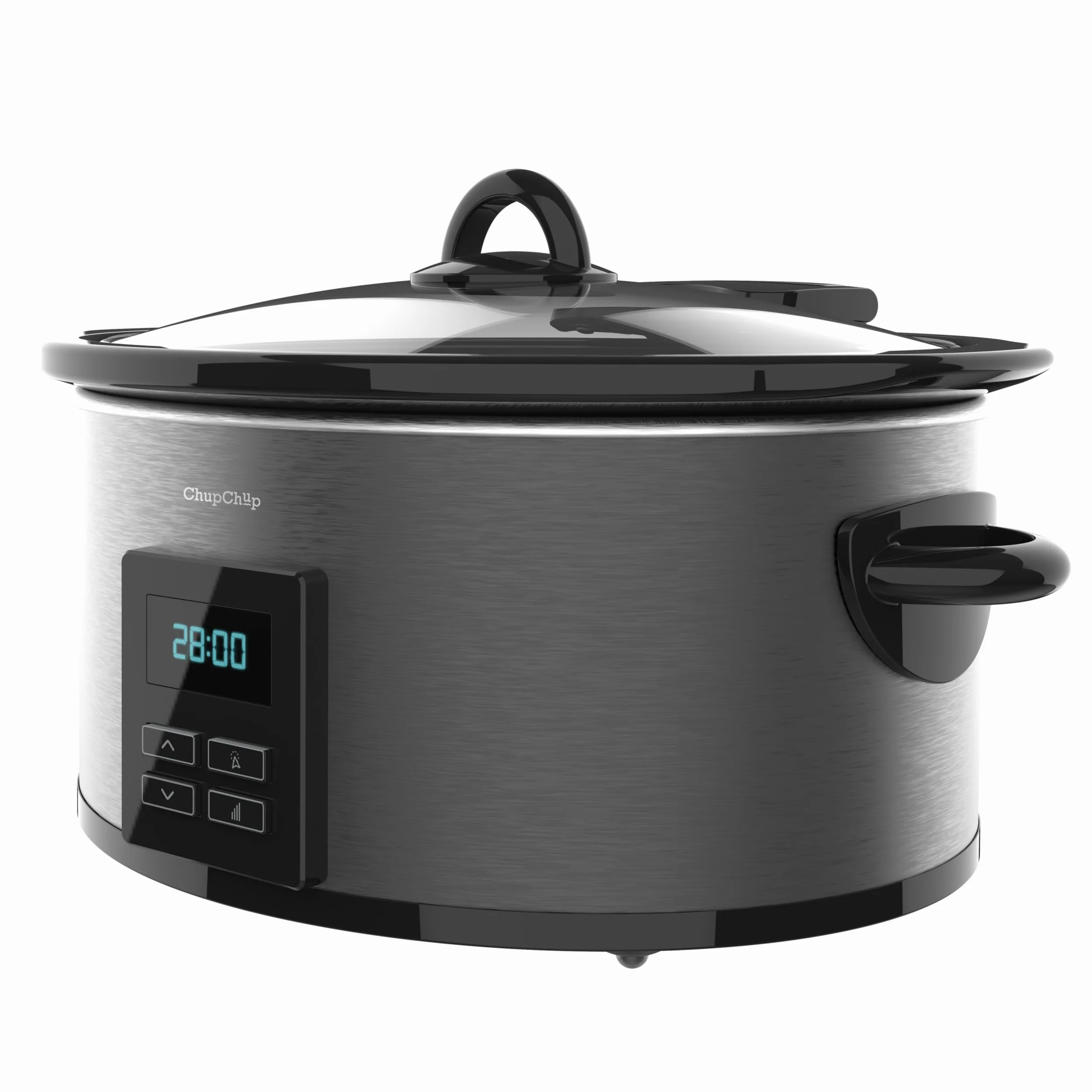 Cecotec Pentola a Cottura Lenta - Slow Cooker 5.5 L Digitale ChupChup Matic. 240W, Vasca Ceramica, Coperchio Vetro, Programmabile 24 Ore, Timer 20Ore, 2 Livelli di Temperatura, Funzione Mantieni Caldo