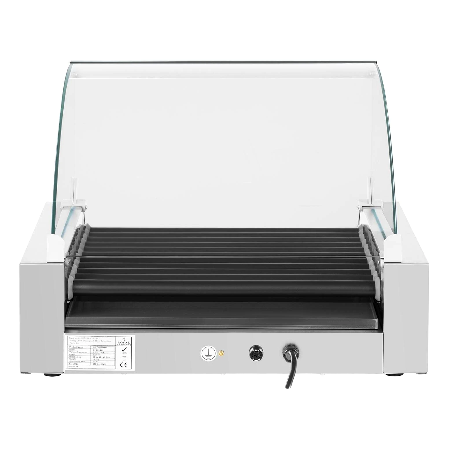 Royal Catering - RCHG-11T - Griglia a 11 rulli per wurstel - 2.200 watt