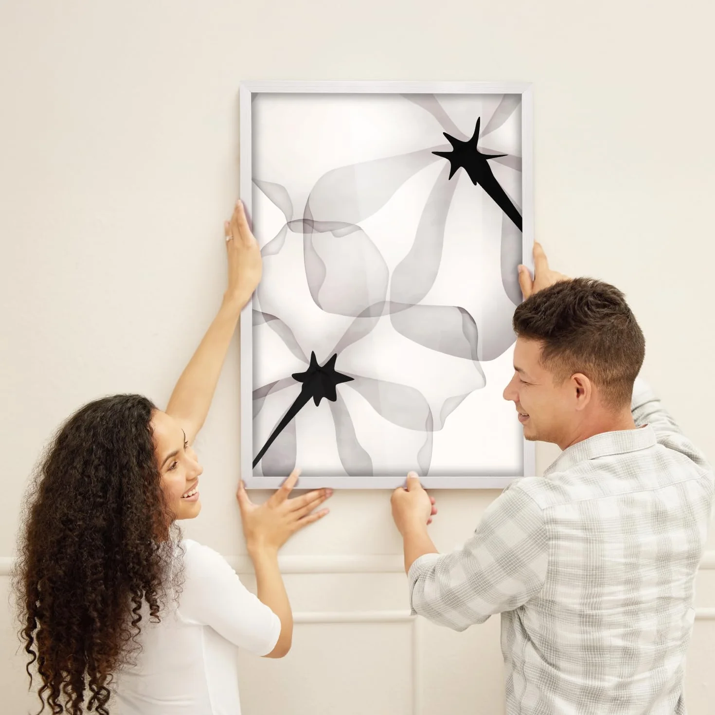 MG Design Cornice portafoto 70 x 90 cm Legno Bianco Vetro Acrilico Infrangibile