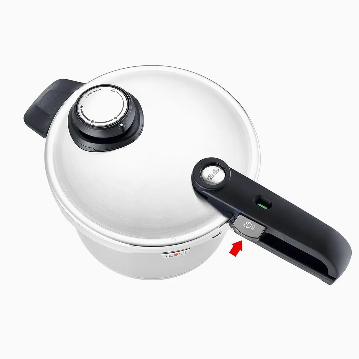 Fissler Vitavit Premium Pentola a pressione in acciaio inox 3.5 L, 22 cm, 4 livelli di cottura, incluso inserto, adatta a fornelli a induzione