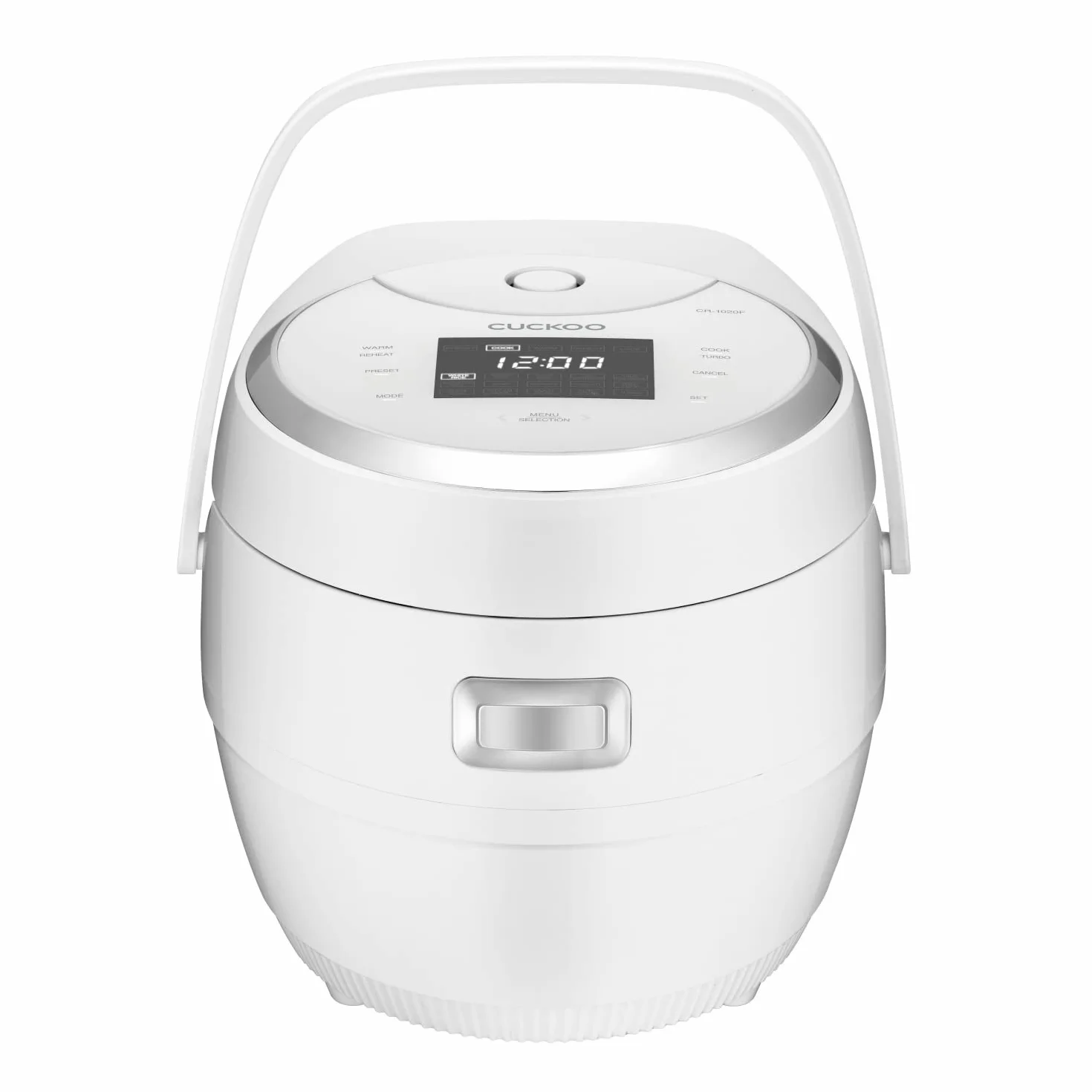 Cuckoo CR-1020F - Pentola interna antiaderente, funzione autoclean, capacità 1,8 l (10 porzioni) - 890 W - Bianco