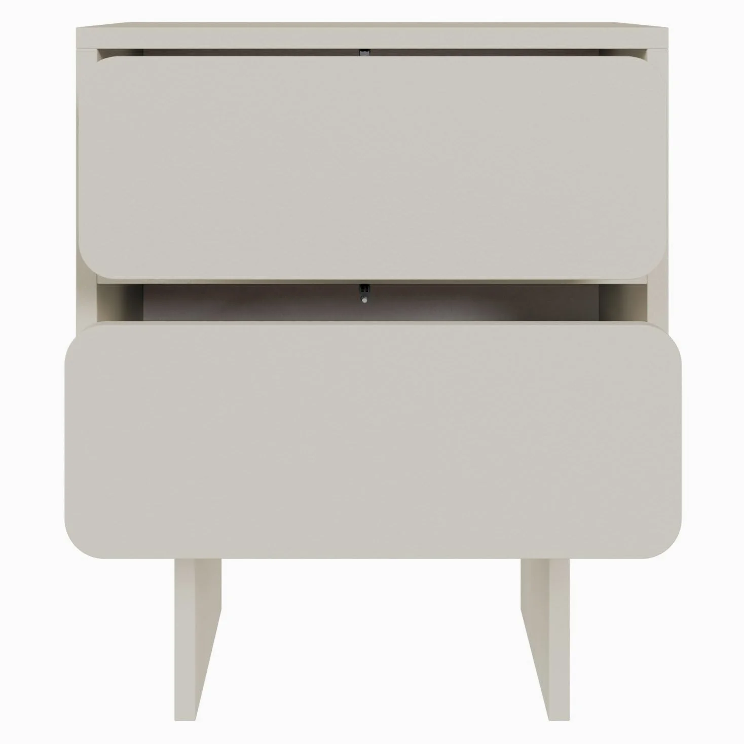 Selsey Wuwu - Comodino con 2 cassetti, apertura a sfera, colore: grigio/beige
