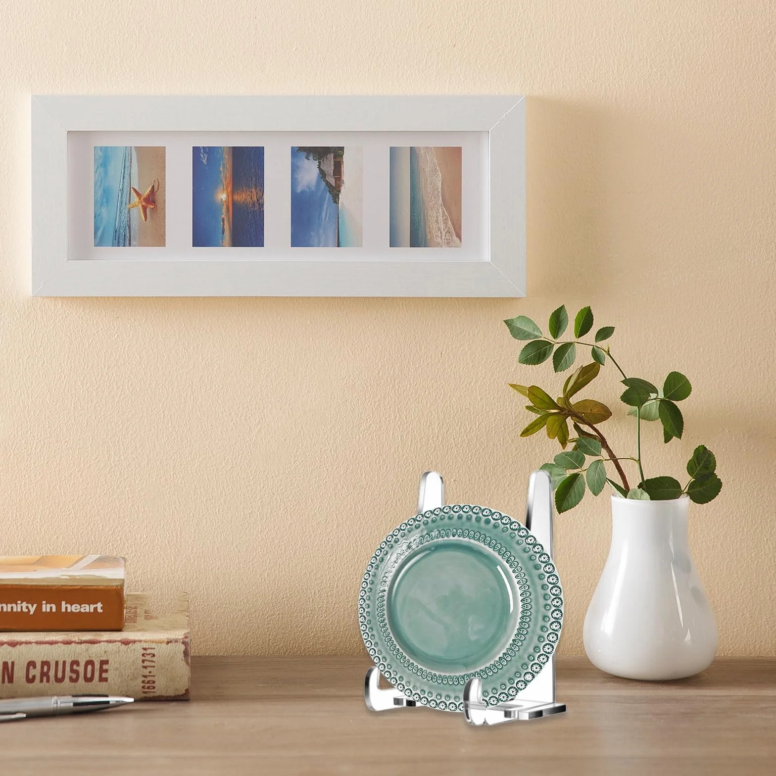 Porta Piatti da Esposizione, Supporto per Fogli in Acrilico, Reggi Piatti da Esposizione, Adatto per Posizionare Cornici, Piatti, Cornici per Foto, Libri, Facile da Installare