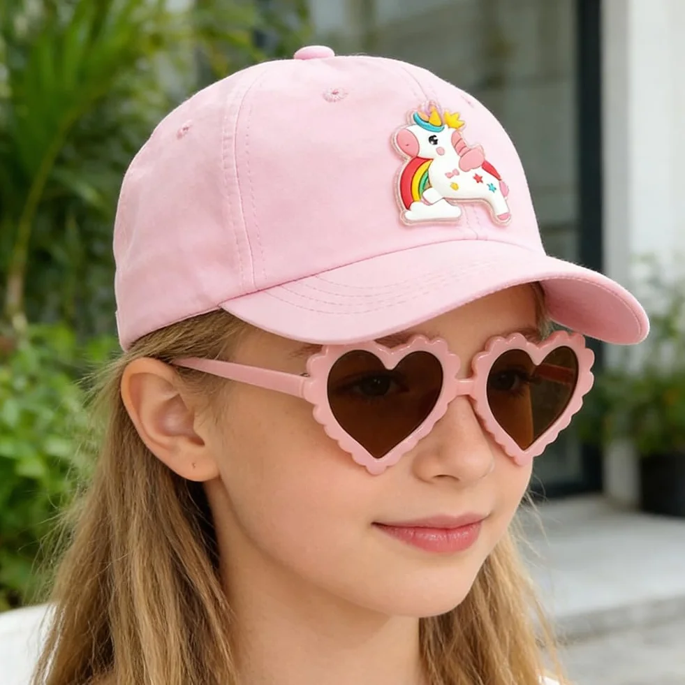 Cappello da Baseball con Occhiali da Sole per Bambini Regolabile Protezione Solare Unicorno