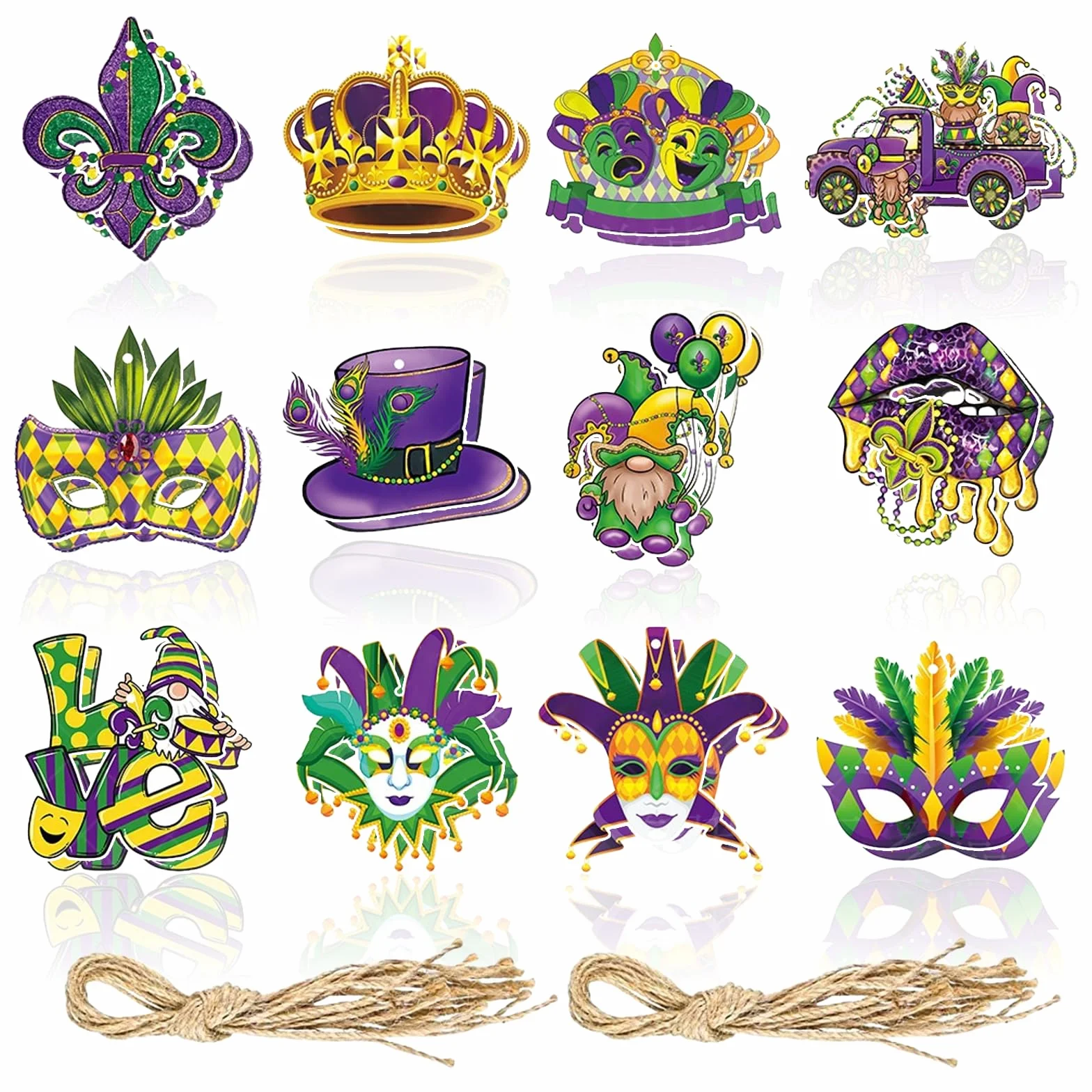 Ornamenti Pendenti Carnevale, Decorazioni Feste Mardi Gras, Maschera da Ballo Decorazione