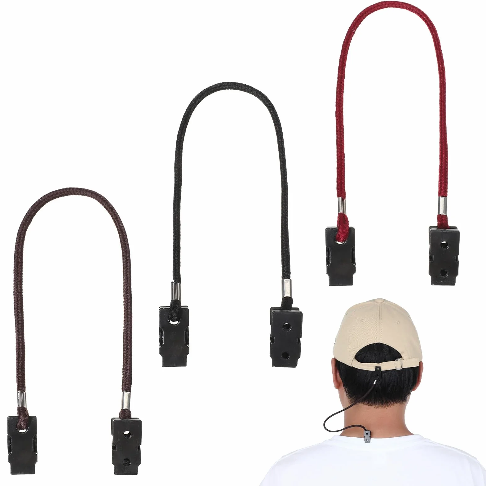 KALIONE Clip per cappello a vento clip di fissaggio per cappelli antivento clip per cinghia clip regolabili con corde cappelli anti vento clip clip per cappuccio per corsa escursionismo campeggio