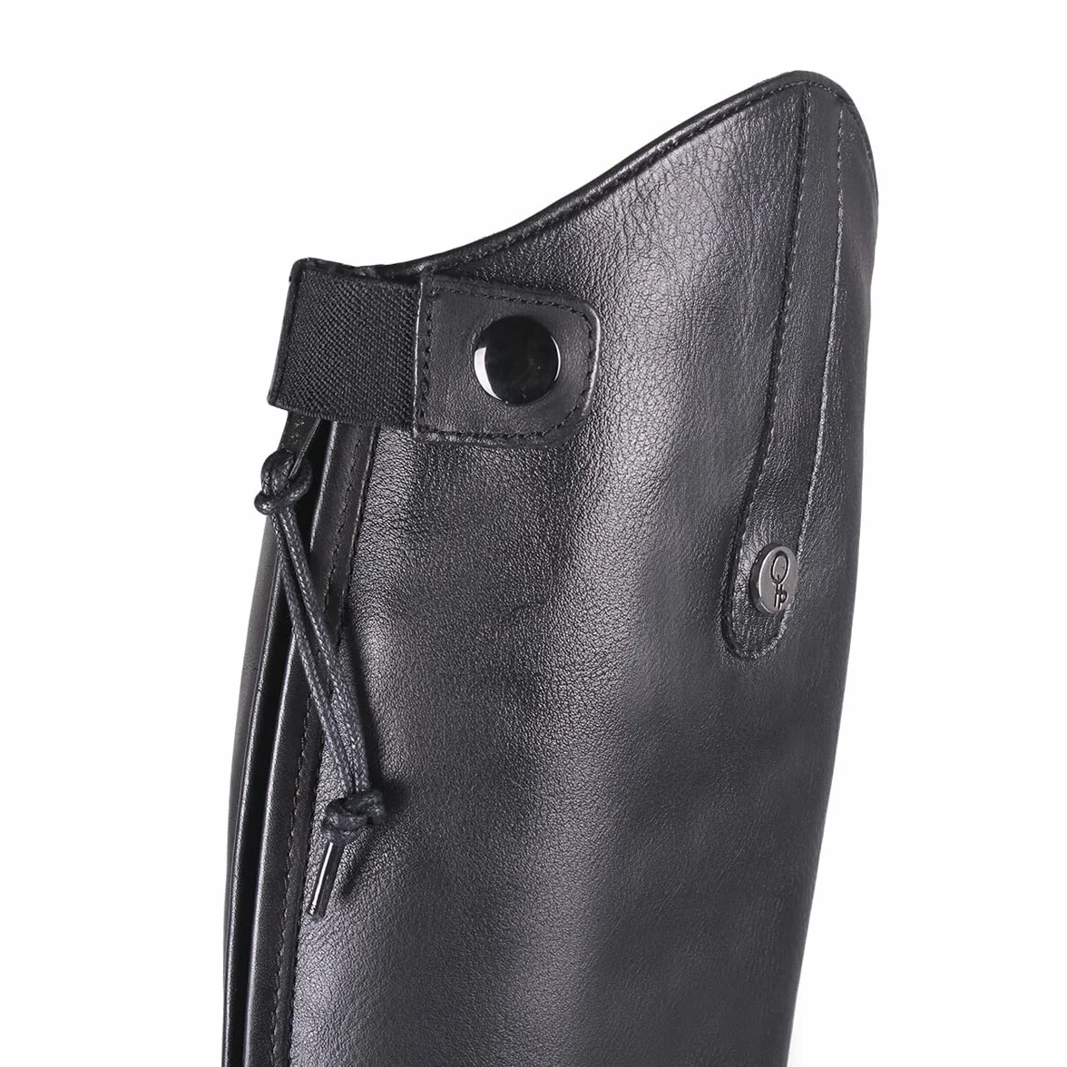 Stivali da equitazione QHP Hugo in pelle bovina/poliuretano nero taglia 42-46