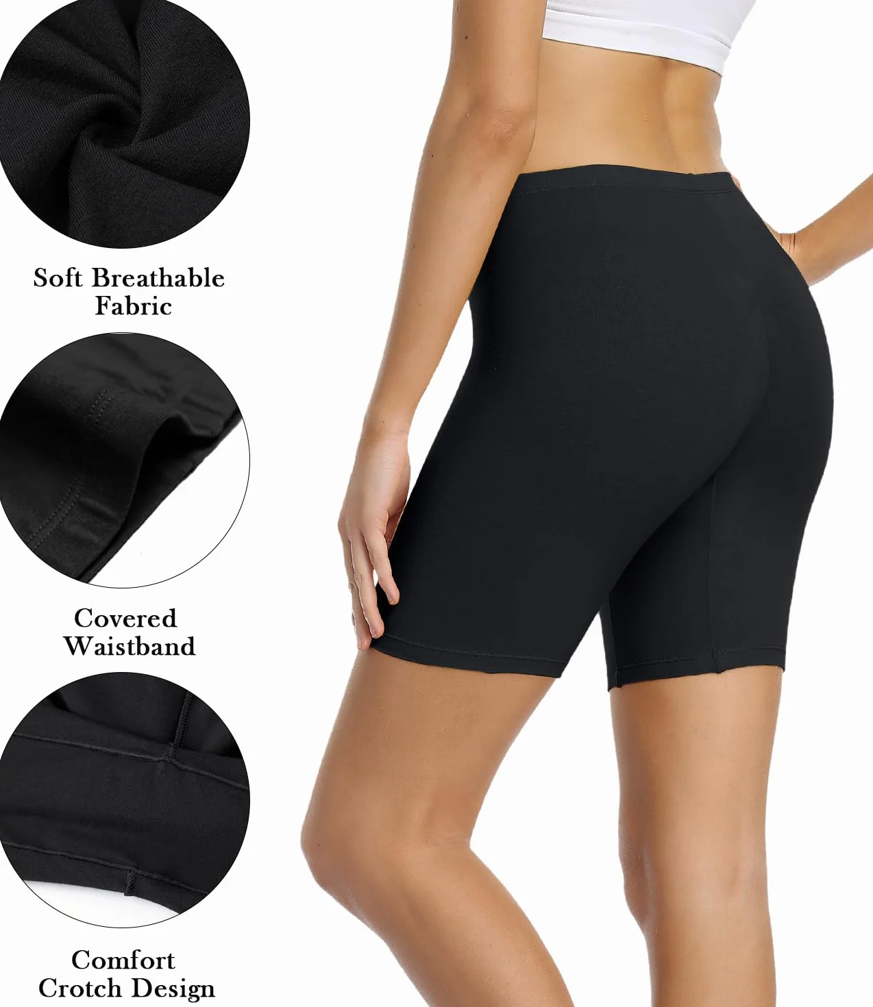 Wirarpa Leggings Corti Pantaloncini Sottogonna Donna Cotone Shorts Pacco da 4