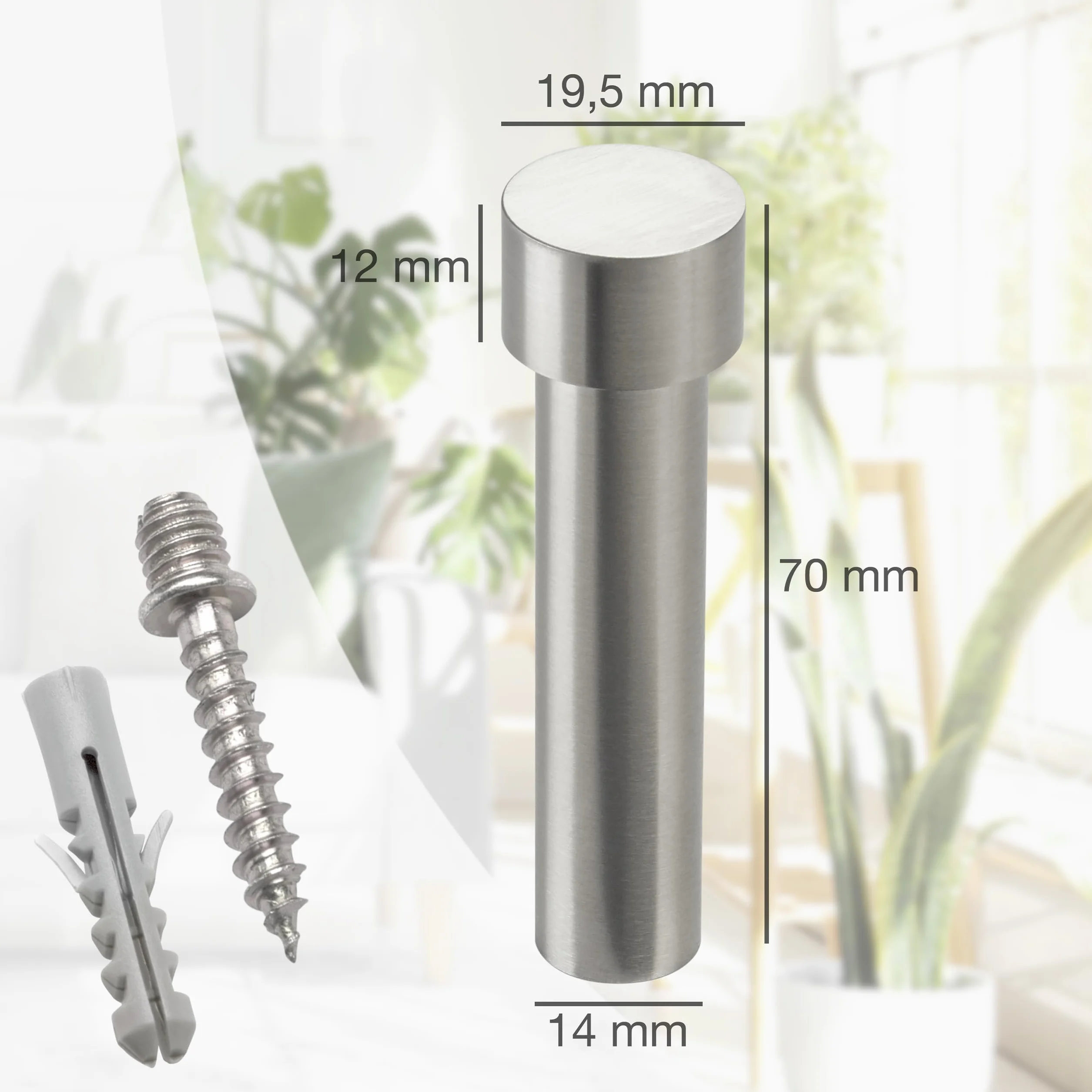 Ganci per appendiabiti TUULA III Acciaio inossidabile massiccio 70 mm - SOTECH