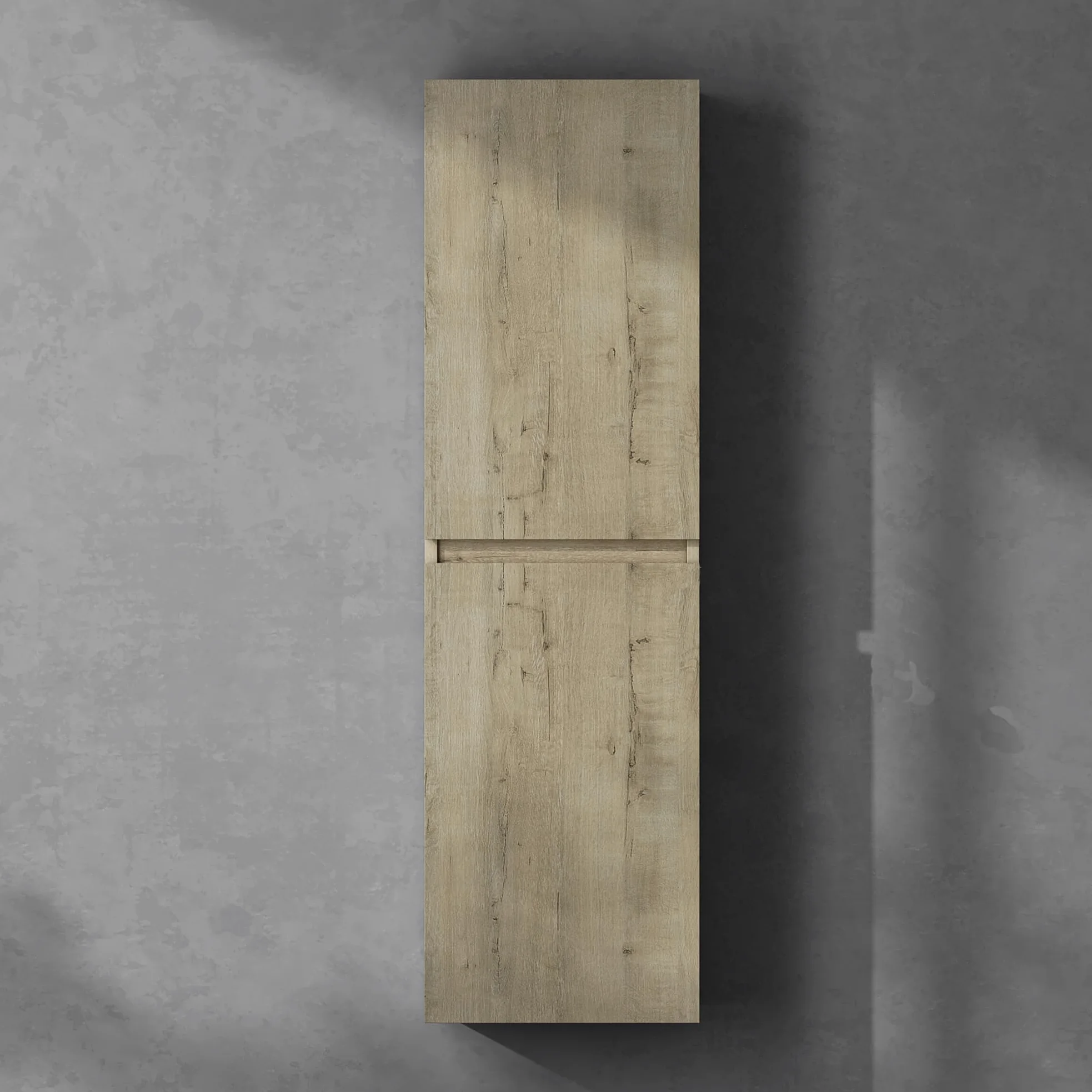 doporro Armadio Colonna Bagno 35x20x120cm, Mobile Bagno Alto Multiuso con 2 Ante e 4 Vani, Rovere chiaro, Verona
