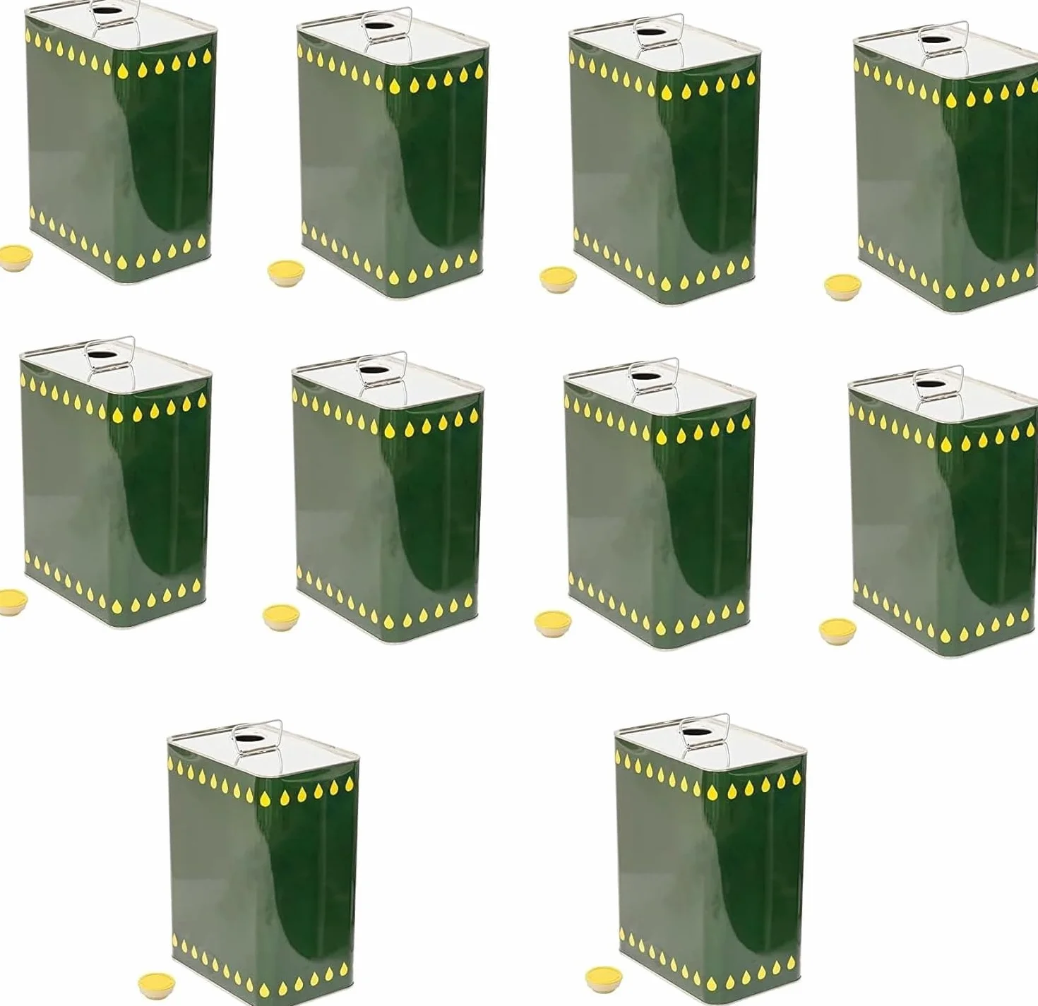 3 taniche lattine Latta lattina tanica per Olio da 1 litro per Trasporto Olio con Tappo Incluso