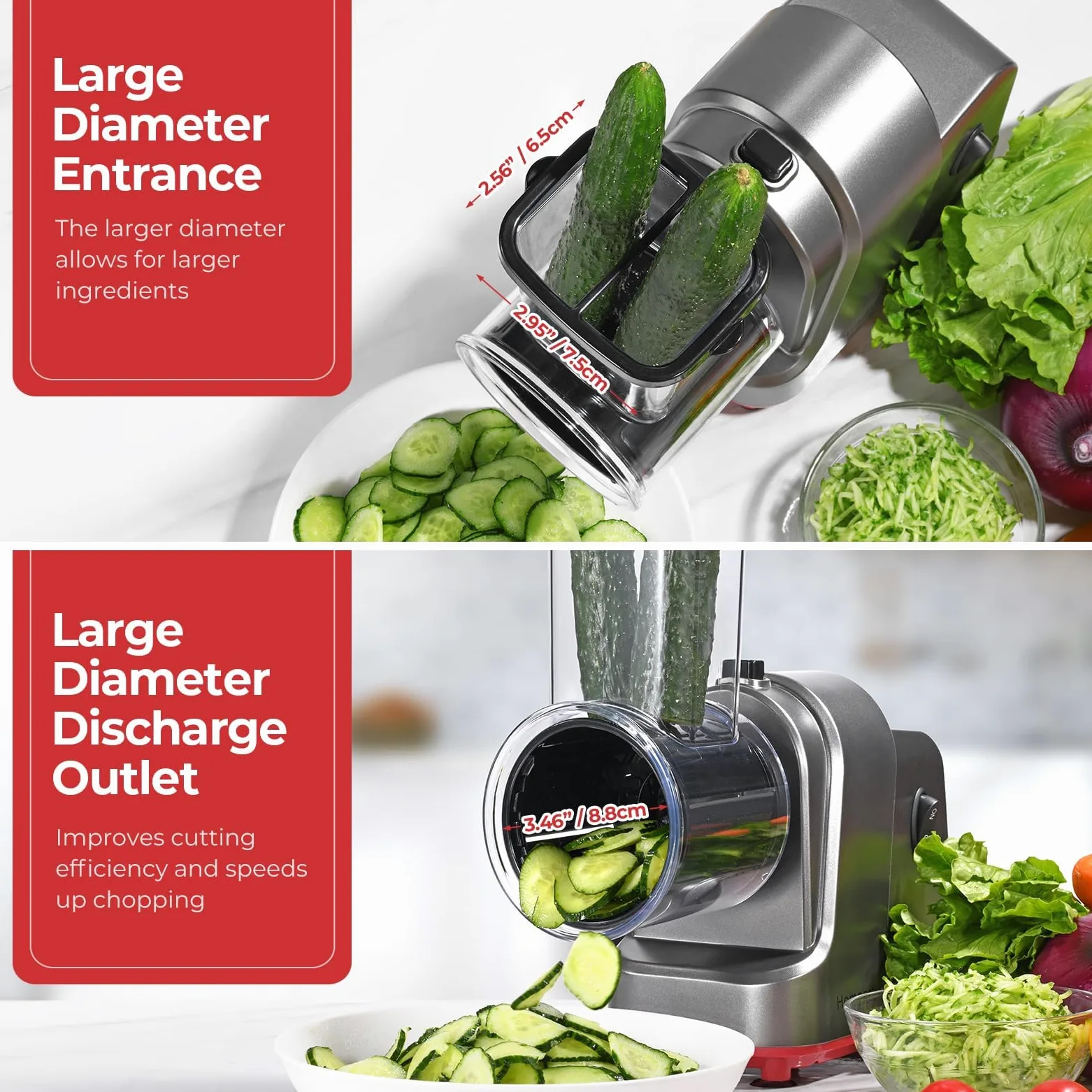 Grattugia elettrica per Formaggio, 5 Lame di Forma diversa per Insalata, Formaggio, Frutta e Verdura, grattugia elettrica da 250 W per Carote Intere, affettatrice per Patate al Formaggio