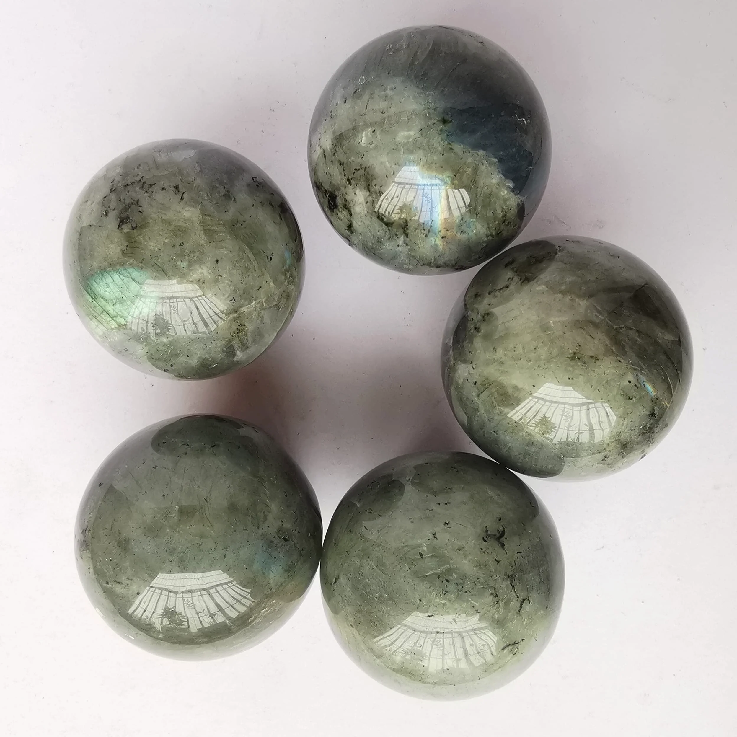 Sfera di cristallo di guarigione per divinazione, sfera di 40 mm, scultura per la casa, palle di Fengshui con supporto in legno, Pietra di luna