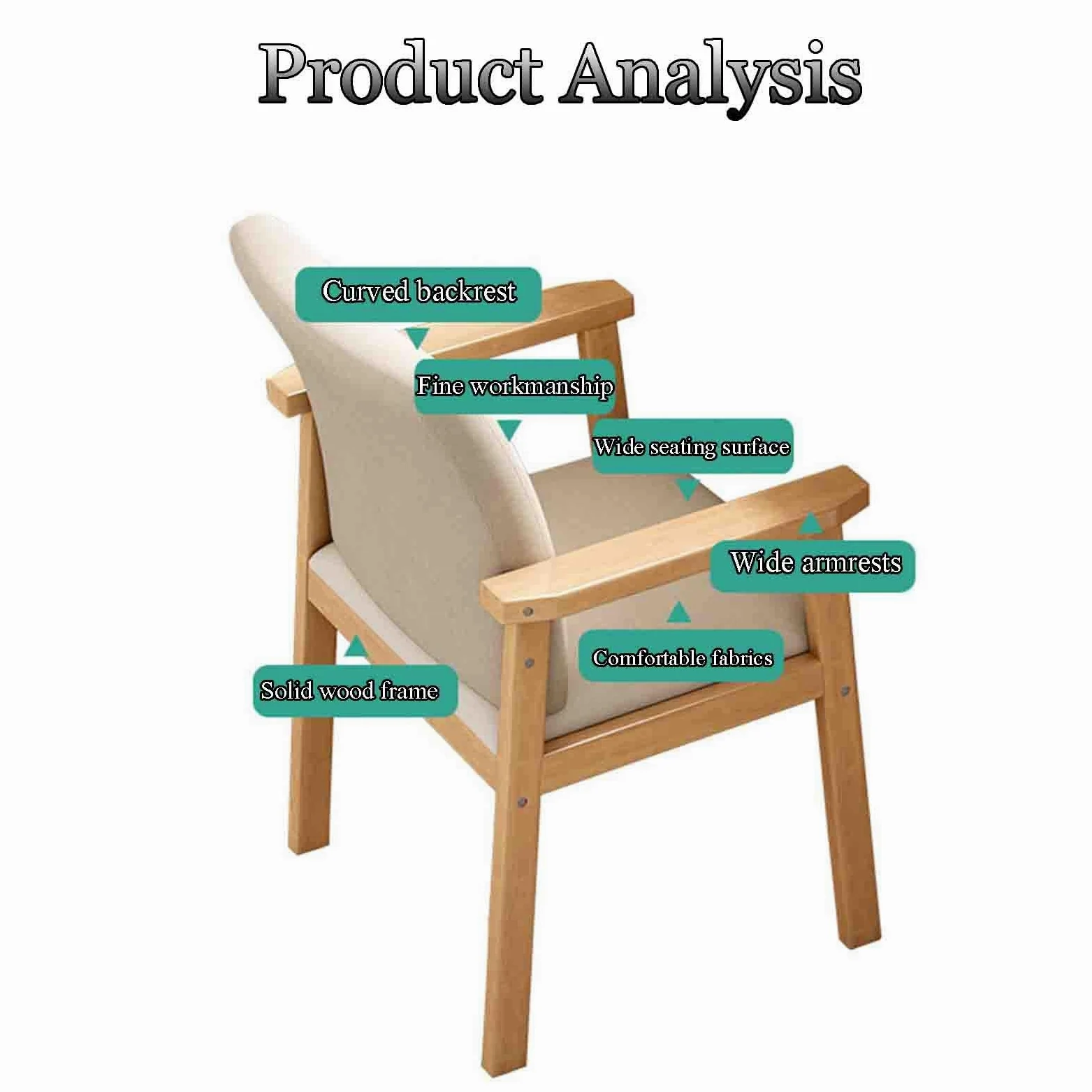 Poltrona ergonomica in legno massello Sedia da ufficio per la casa Sedia da studio per bambini Sedia da computer Sedia da pranzo semplice Levigatura liscia Comfort di seduta Nessun odore (Color : Wal