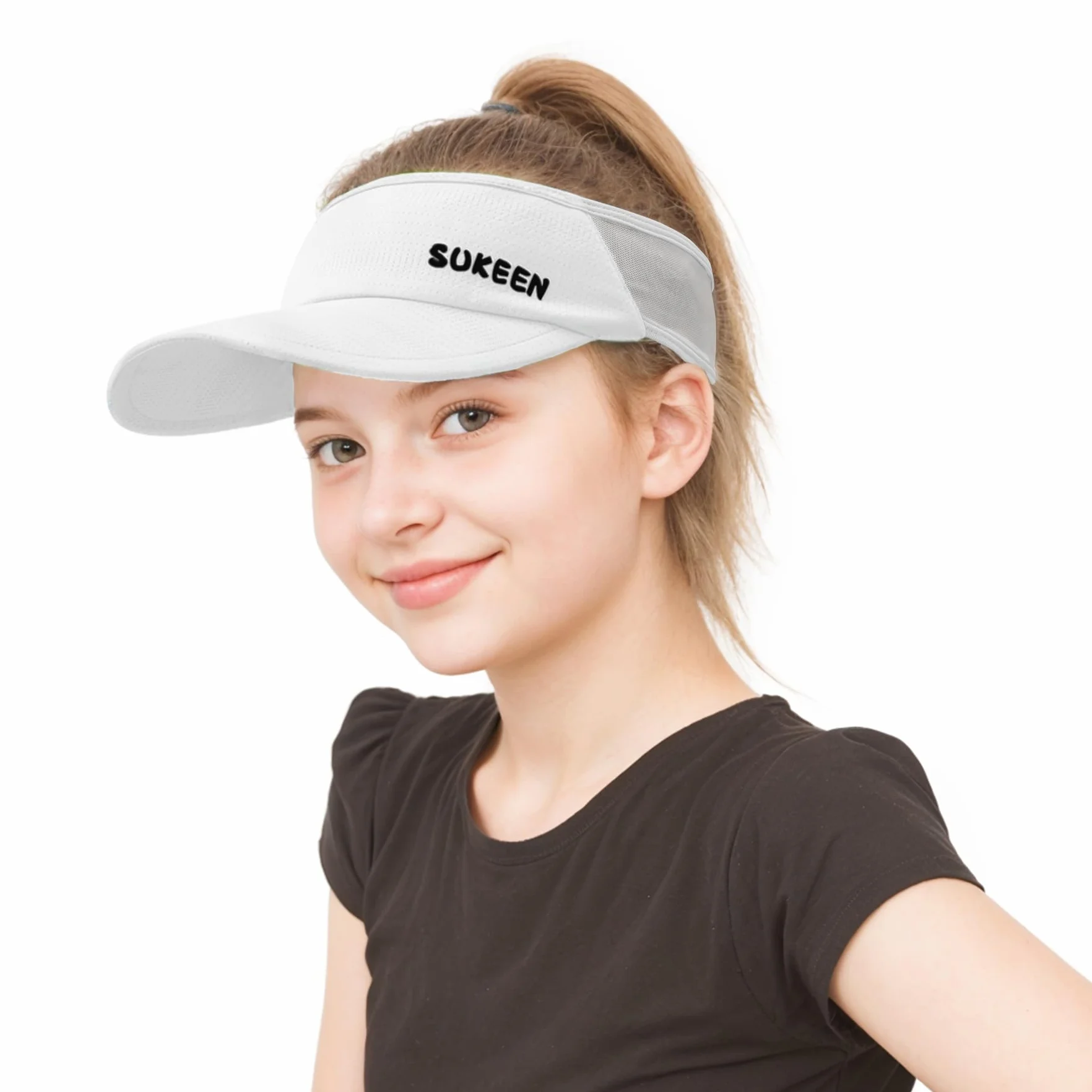 Sukeen Cappellino da donna UV protezione visiera parasole bambini 5-12 anni asciugatura rapida elastico traspirante