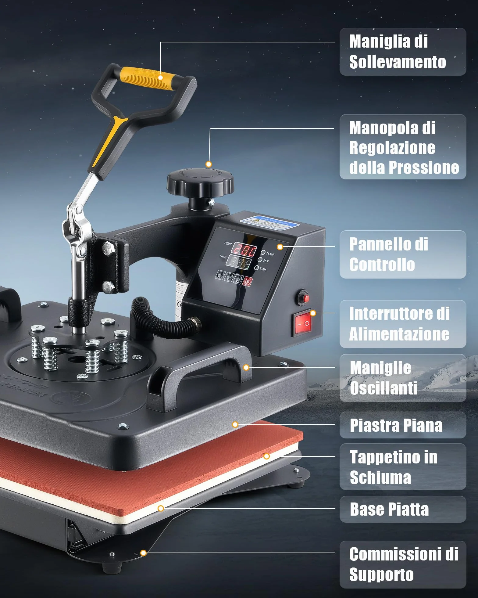 CREWORKS 8 in 1 Pressa a Caldo 30 x 38 cm Termopressa per Magliette Sublimazione