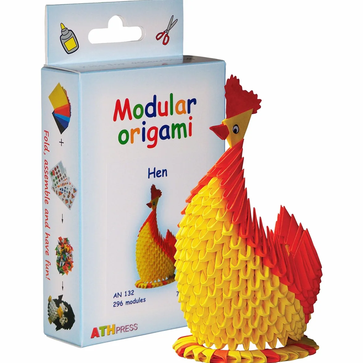 Set Carta 296 Pezzi Gallina Piccola Multicolore Origami Modulari