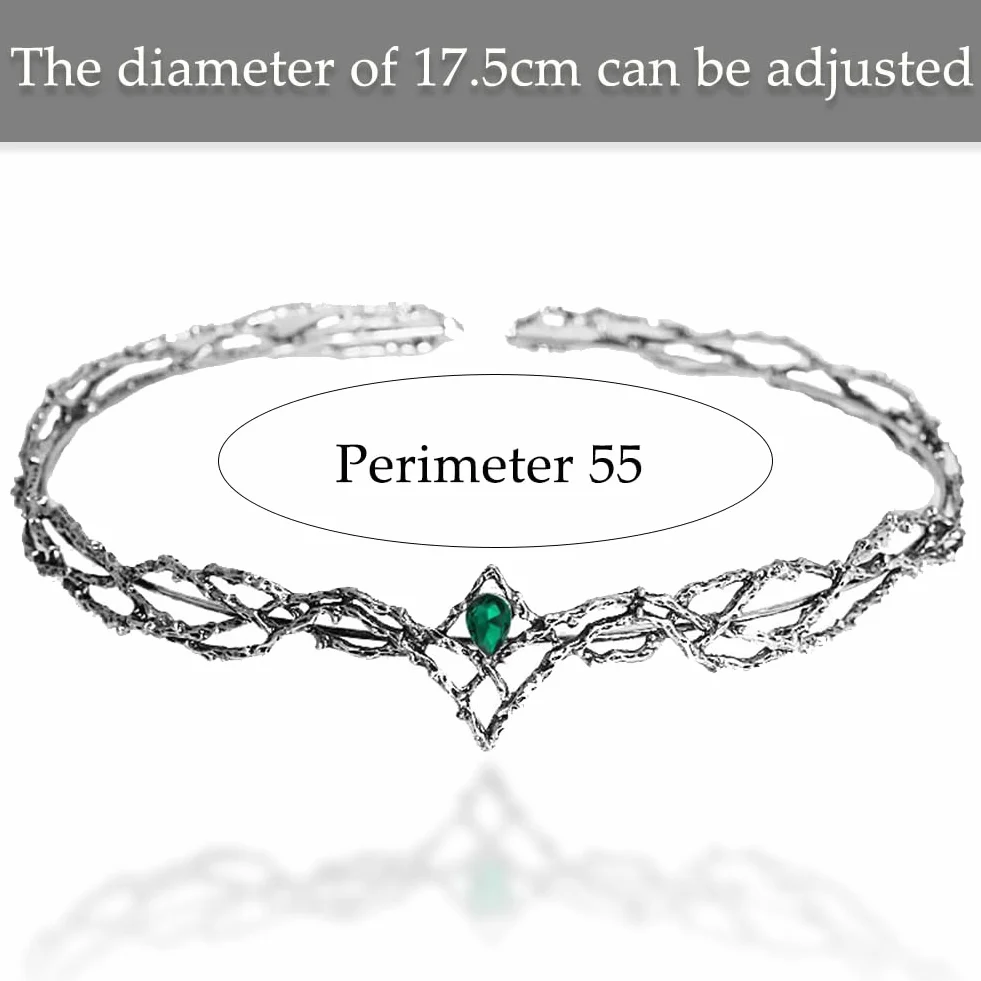 Corona di Cristallo Plateado Strass Tiara Diadema Verde Retrò Principessa Sposa Halloween Matrimonio Nozze Prom Costume Cosplay Festa Gioielli Regalo