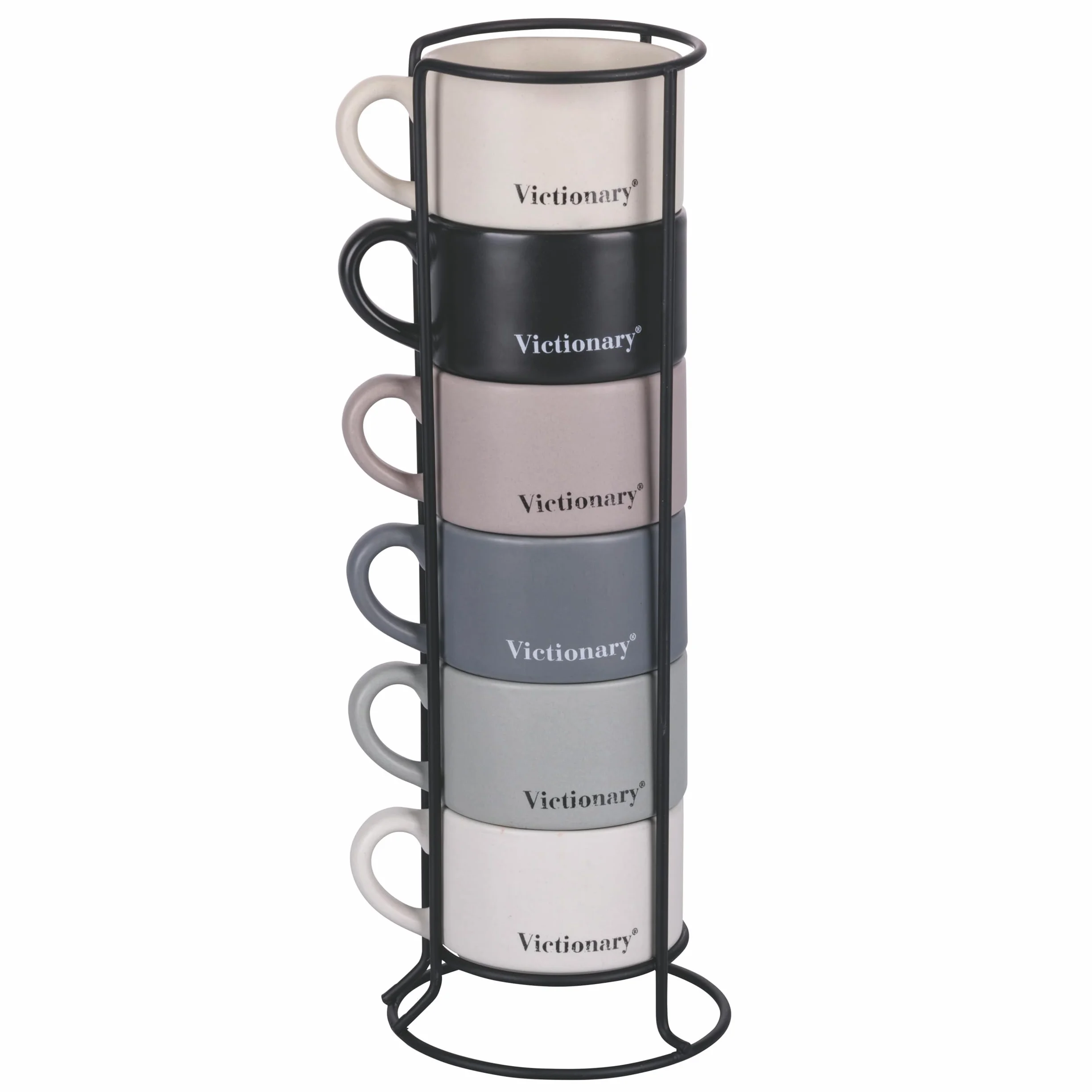 Villa d'Este Home Tivoli Set 6 tazzine caffè 90 ml porcellana con stand