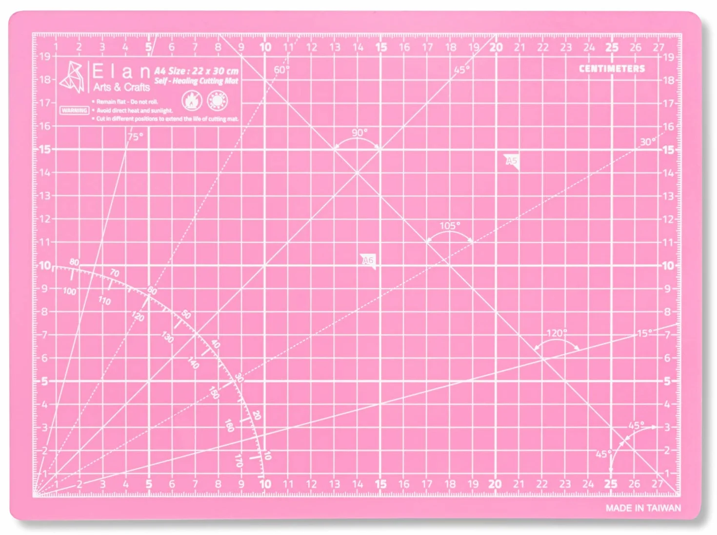 Tappetino da Taglio A4 Elan Rosa 22x30 cm Autorigenerante 5 Strati PVC Riciclato