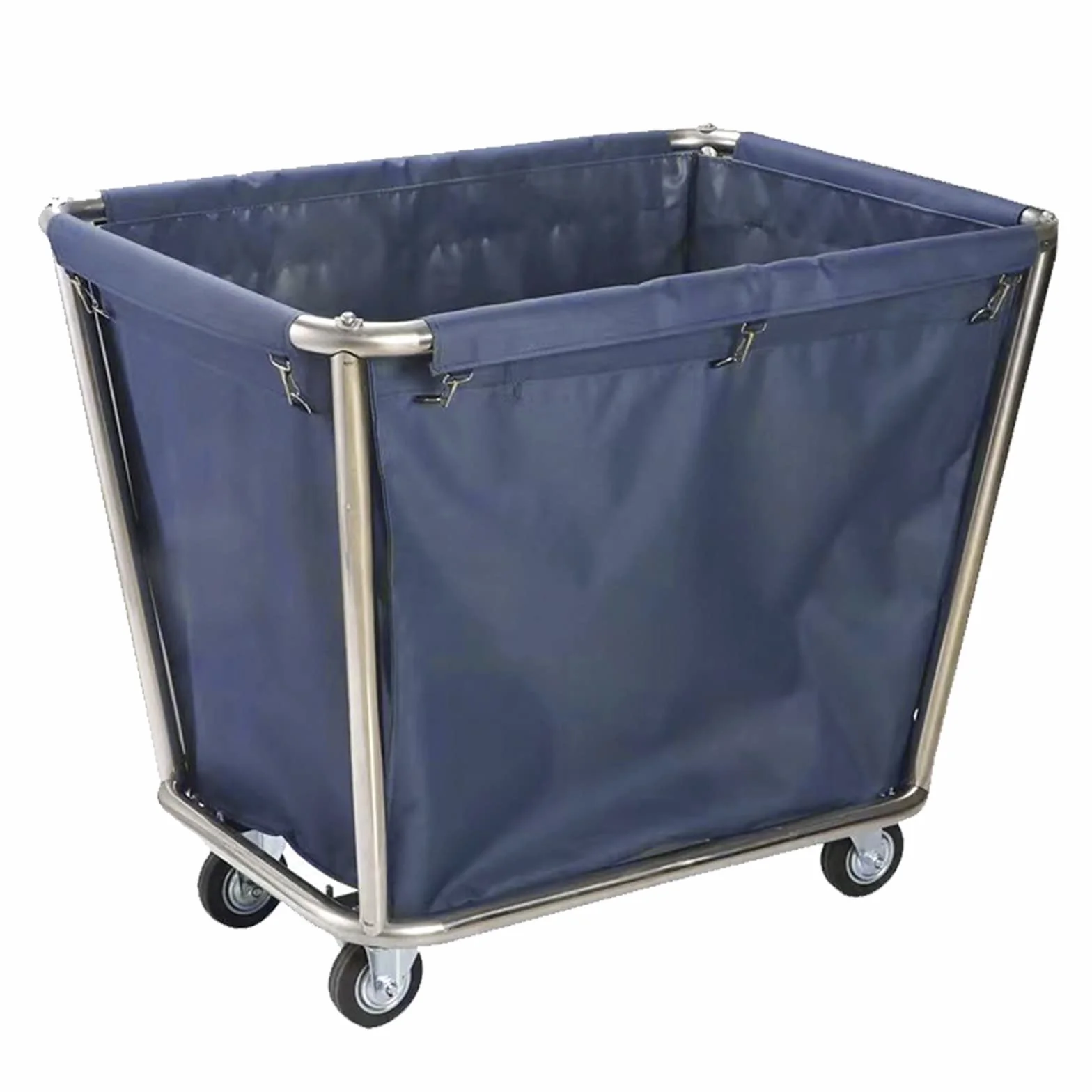 Carrello Pulizie Hotel Carrello per Bucato, Cesto Biancheria Sporca, Borsa in Tessuto Rimovibile, Portante80kg con 4 Ruote Silenziose Adatto per Hotel, Lavanderia, Ospedale, Casa, Industria, ECC