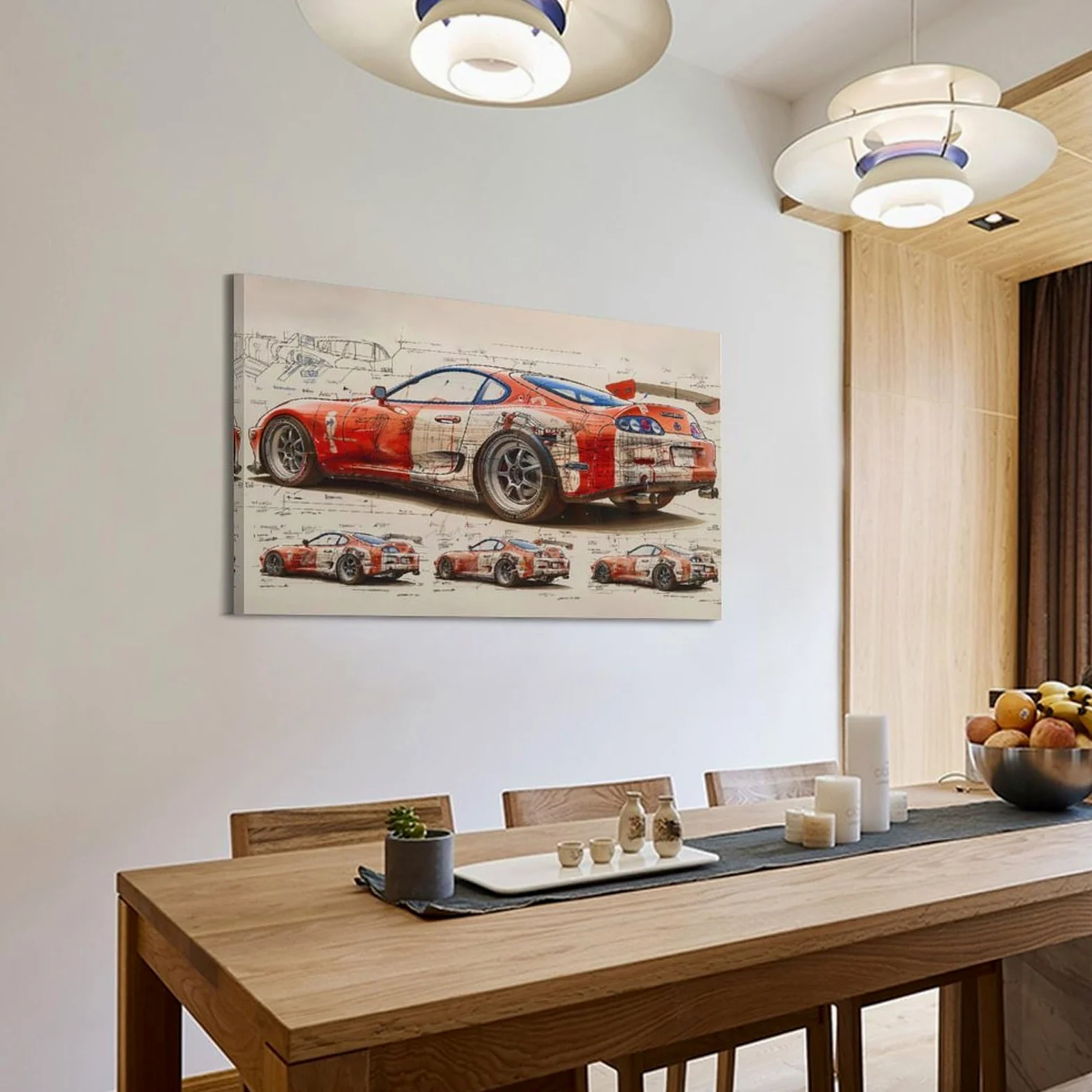 YRNQ Poster su tela con auto sportiva vintage per Supra MK4 Design JDM Classic Street Racing Car Quadro su tela, 50 x 75 cm