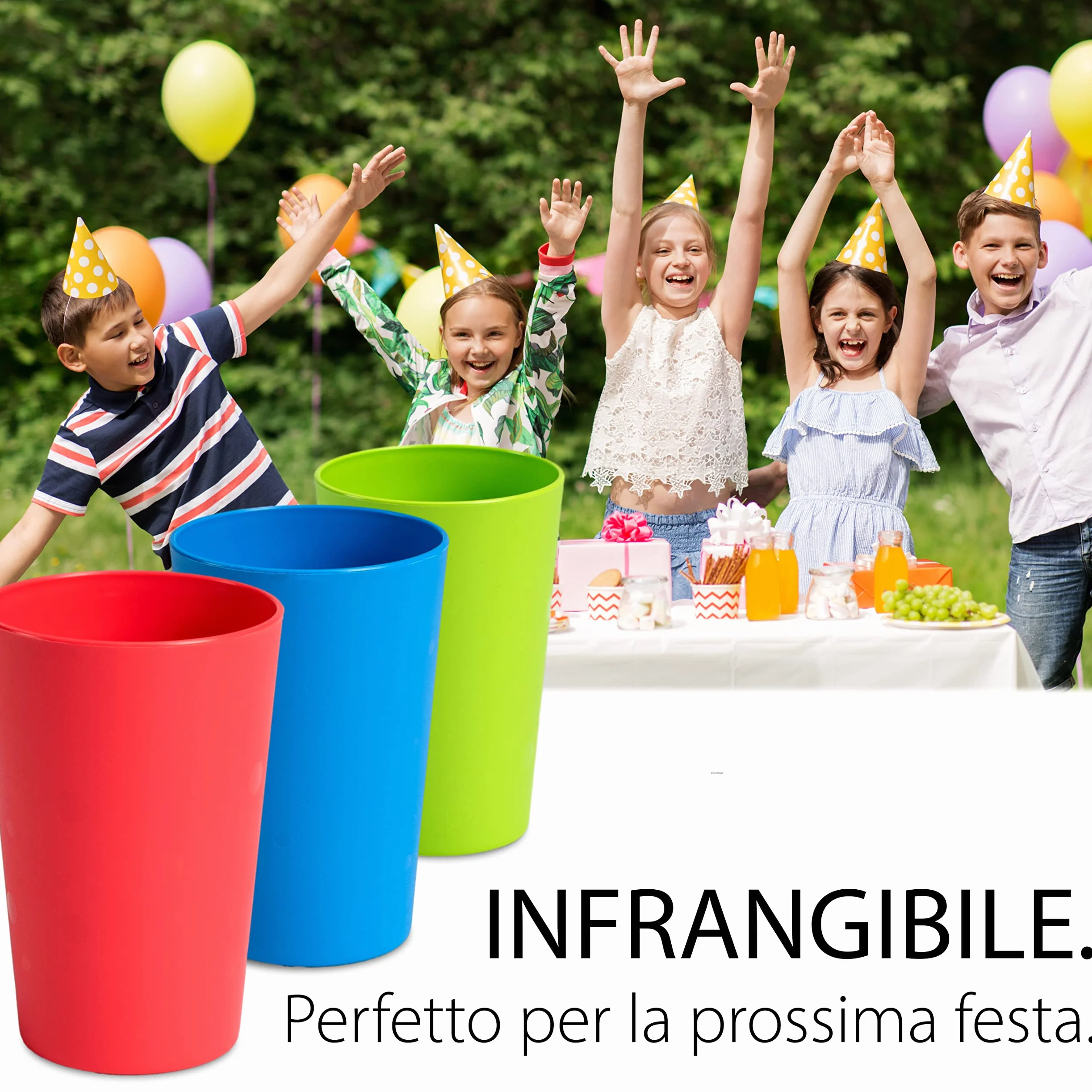 Hausfelder Set 6 bicchieri infrangibili riutilizzabili 275 ml plastica rigida