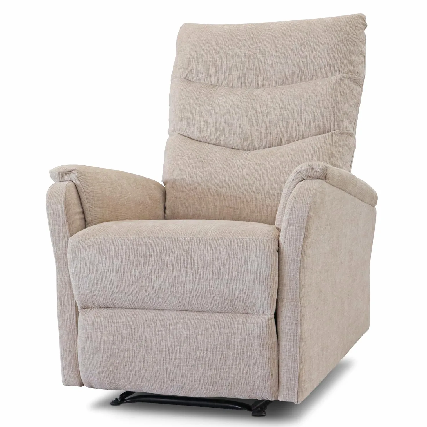 EVERGREENWEB - Poltrona Relax Reclinabile Elettrica con Comodo Pulsante Integrato nel Bracciolo, Schienale Regolabile e Triplo Cuscino in Tessuto Beige, 2in1 Poltrona Letto con Seduta Ergonomica