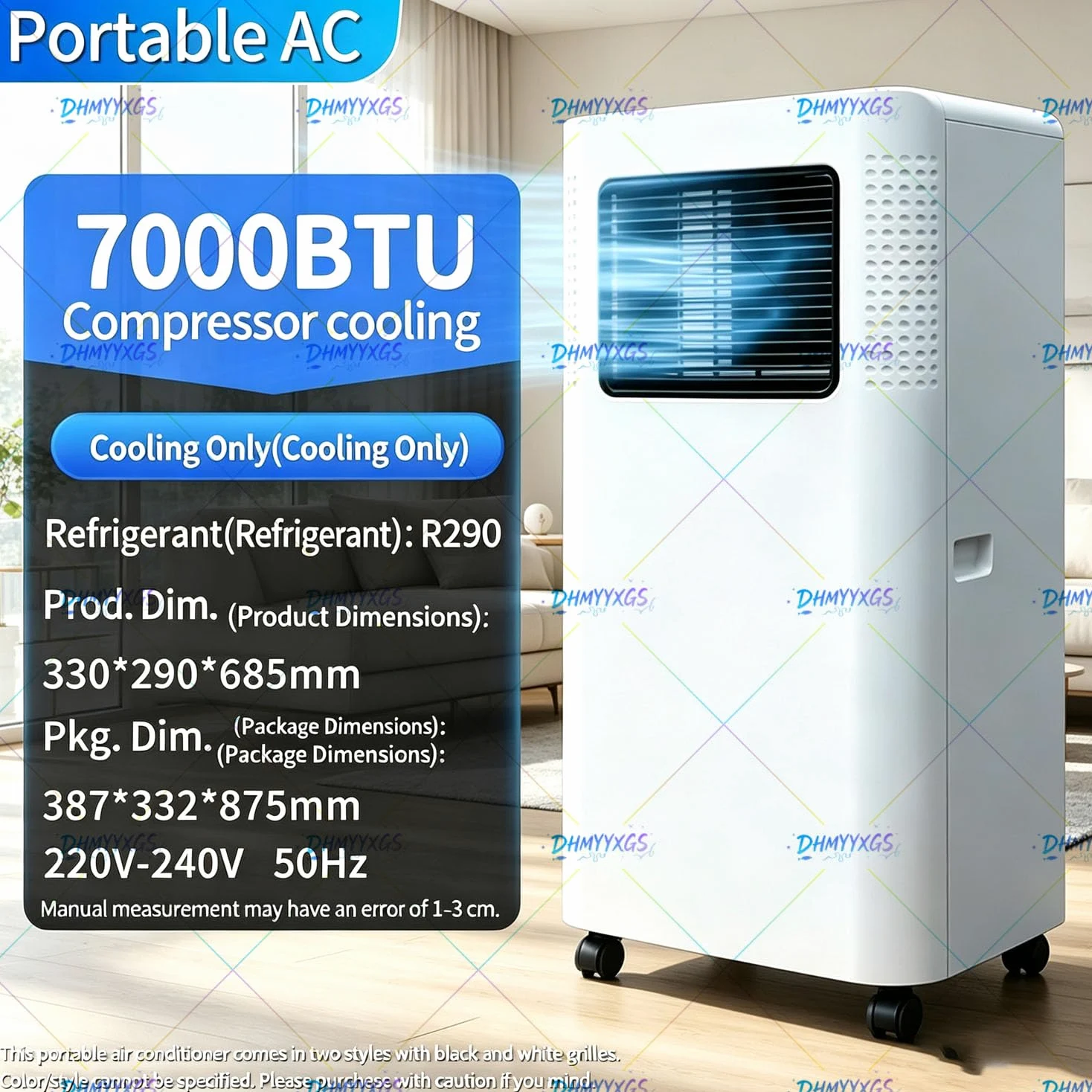 Climatizzatore Portatile Senza Unità Esterna,Tre Modalità Lavoro 7000BTU | Kit Tenuta Finestra, Leggero Compatto Ideale Appartamenti E Piccoli Uffici