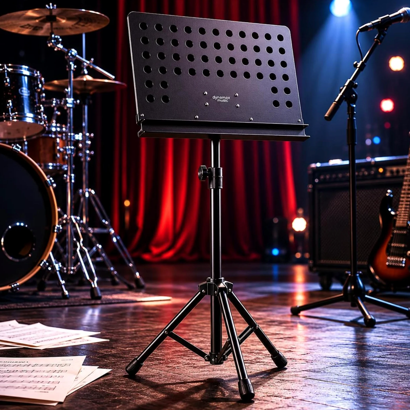 Supporto per Spartiti Regolabile Inclinato Attrezzatura Musicale, 1.7 Metri, Modello Ispessito Per Direttore D Orchestra Smerigliato