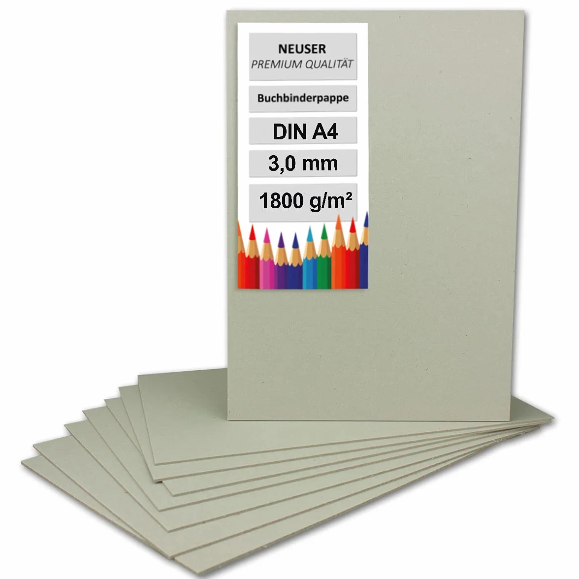 Cartoncini per rilegatura DIN A4 21x29,7 cm 3 mm 1800 g/m² grigio bricolage modellismo