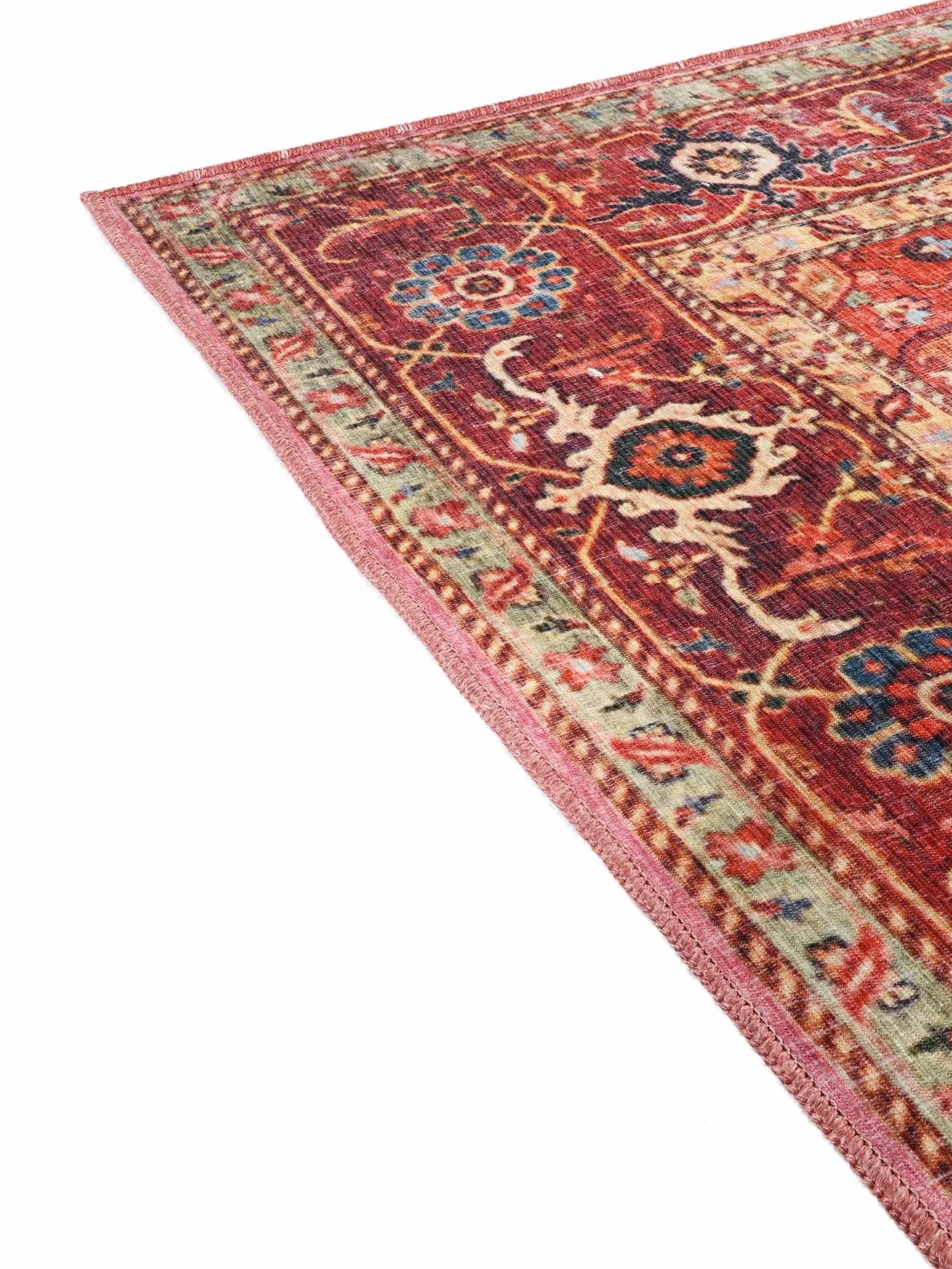 RugVista Georgia Oriental, Tappeto, Orientali, 160 x 230 cm, Rettangolare, Pelo corto, Soggiorno, Camera da letto, Cucina, Lavabile in lavatrice, Rosso/Rosa