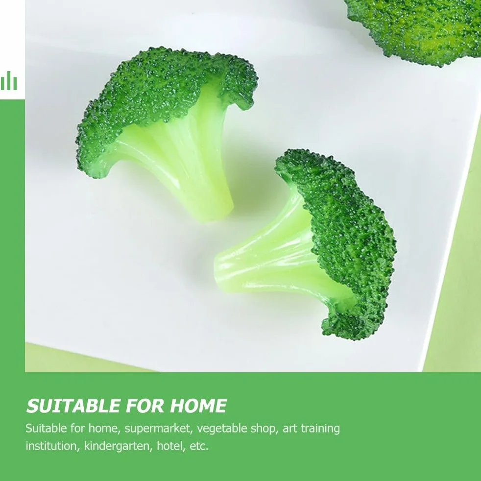 SOLUSTRE Broccoli Artificiale 3 Pezzi Plastica Realistica Verdura