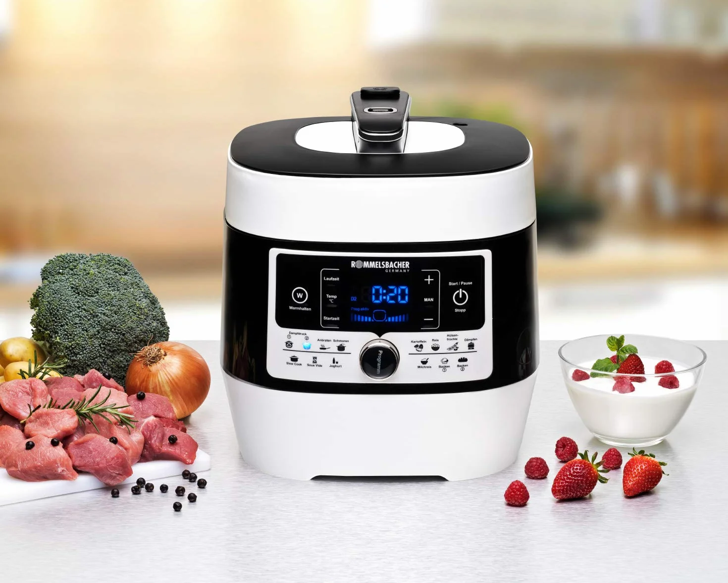 ROMMELSBACHER MD 1000 MeinHans pentola antiaderente 6 litri 40-170°C 2 livelli vapore