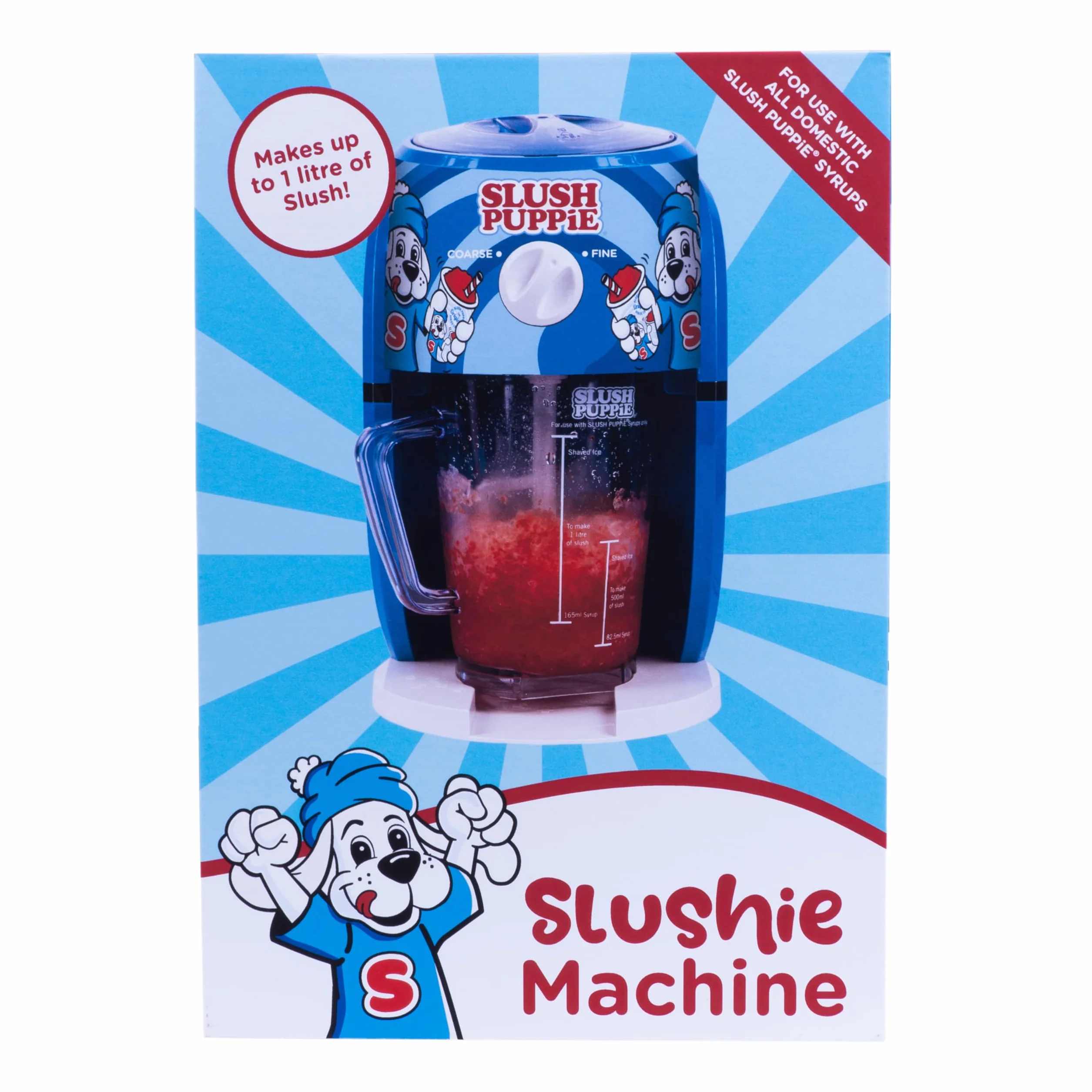 Slush Puppie Snow Cone Machine. Rasoio per ghiaccio Slushy Maker Produce fino a 1 litro di delizioso cucciolo di melma in pochi minuti. Prodotto con licenza ufficiale Slush Puppie da Fizz Creations.