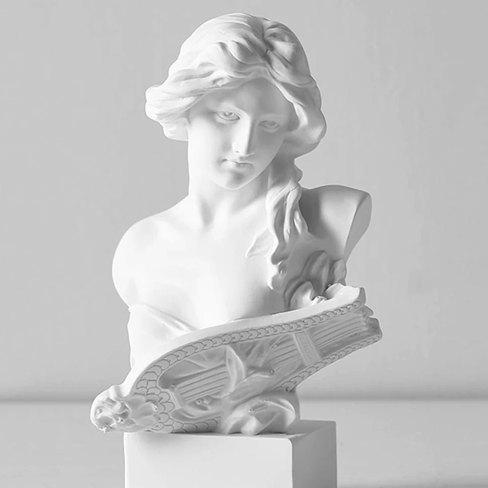 Busto di David Scultura Classica Statuina Greca Artigianato Decorazione per la Casa Ornamenti da Schizzo Regalo