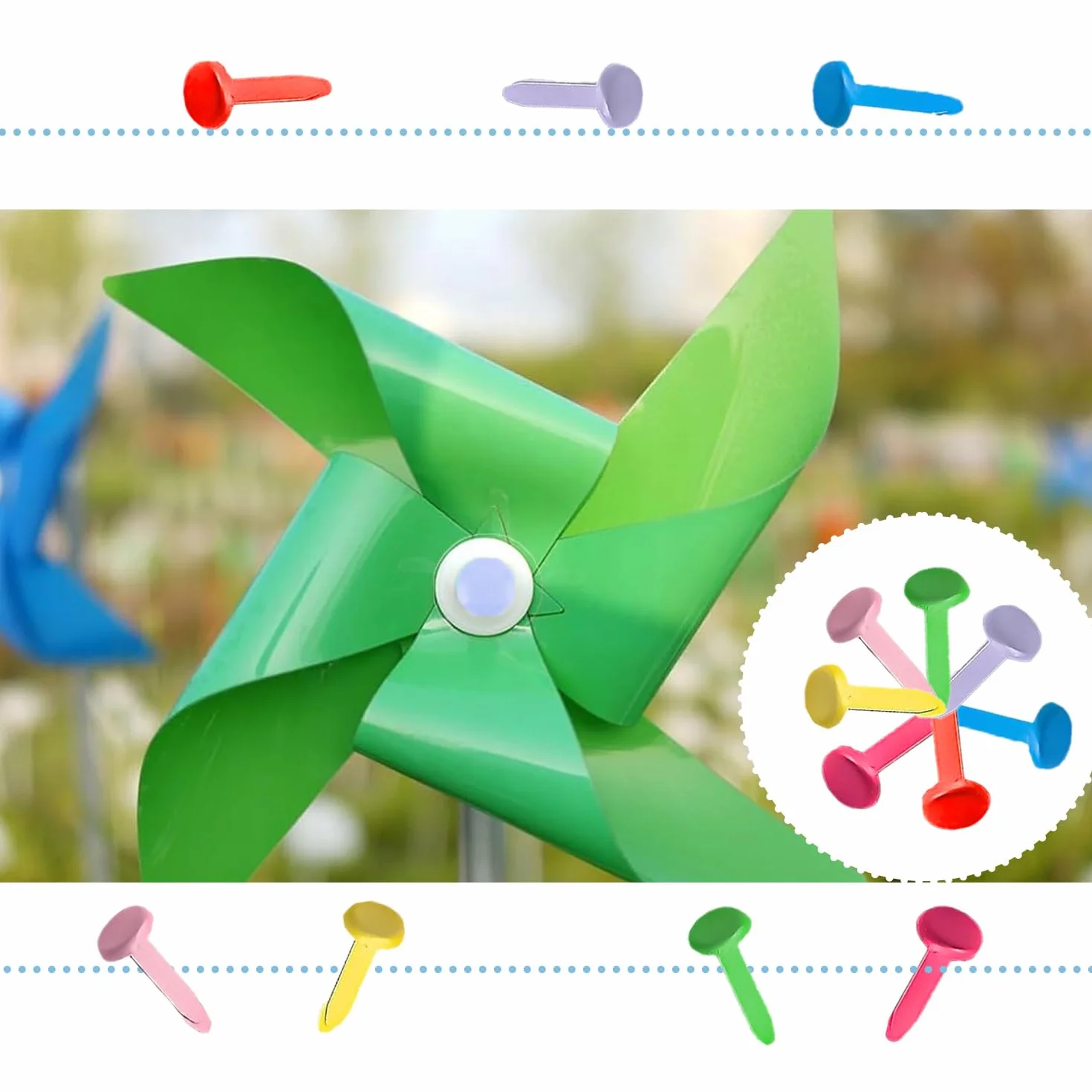 leersao 100 Clip di tenutaversatili in Metallo Mini chiodo rotondoa Doppia Gamba in Lega di per Artigianato di Carta e più durevoli graffette per Scrapbooking 100 Pezzi/Set Chiusure di Carta perni