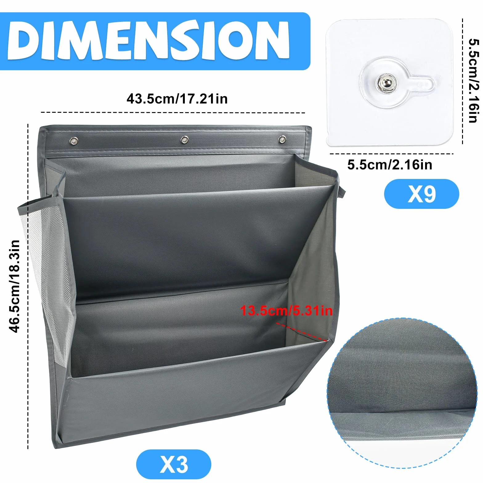 Portascarpe da Parete con 2 Tasche Profonde per Camper, Armadietto, Dormitorio