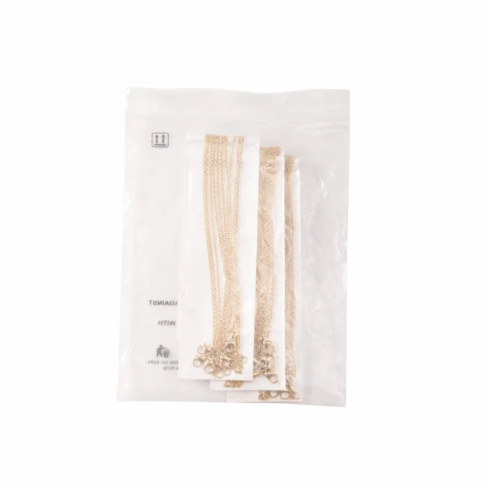 NBEADS Catena in Acciaio Inossidabile 50cm per Gioielli, 20 Pezzi con Chiusura a Moschettone