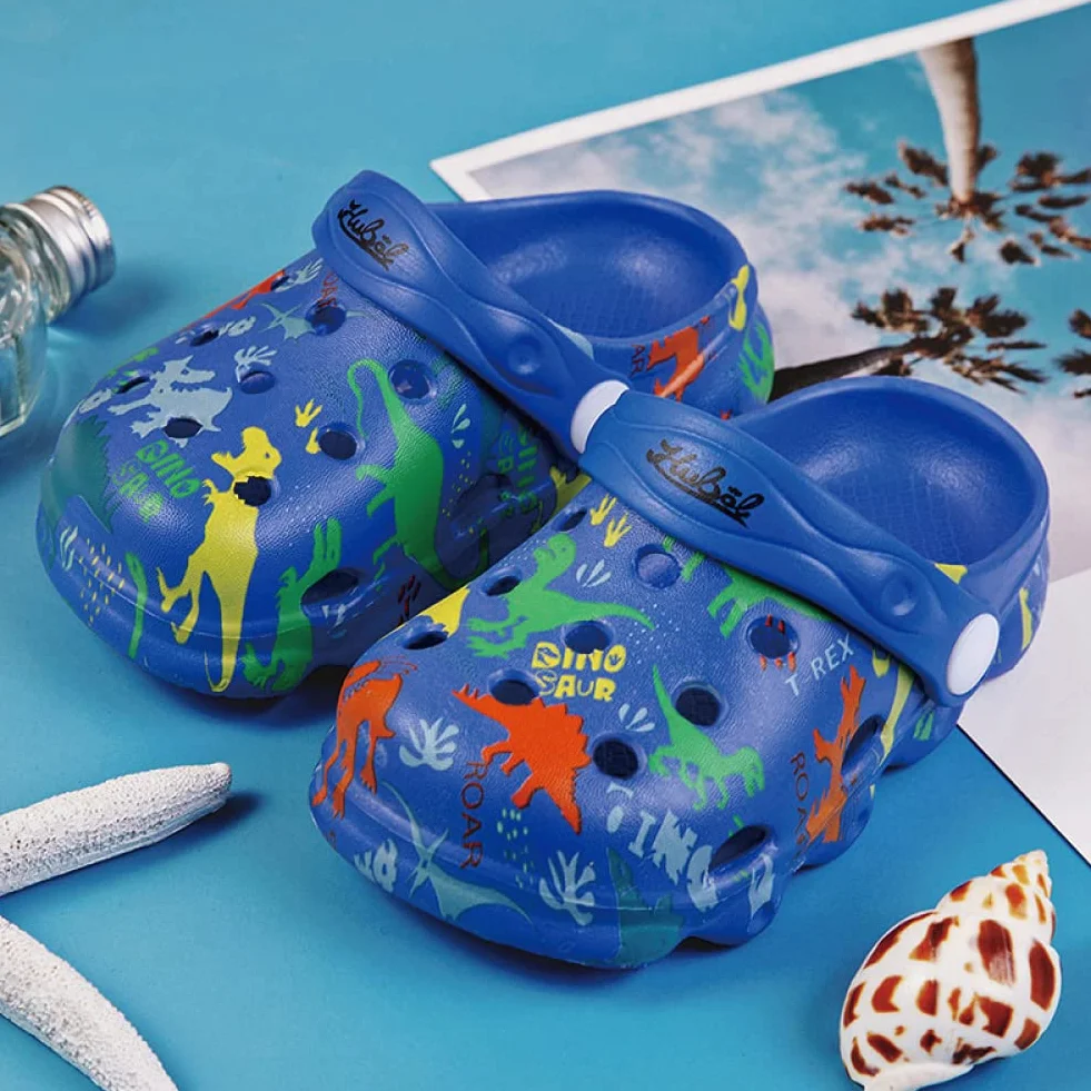 Zoccoli e Sabot Bambini Ciabatte Estive Sandali da Spiaggia Dinosauro Pantofole da Giardino per Ragazzi Ragazze Antiscivolo Scarpe da Piscina