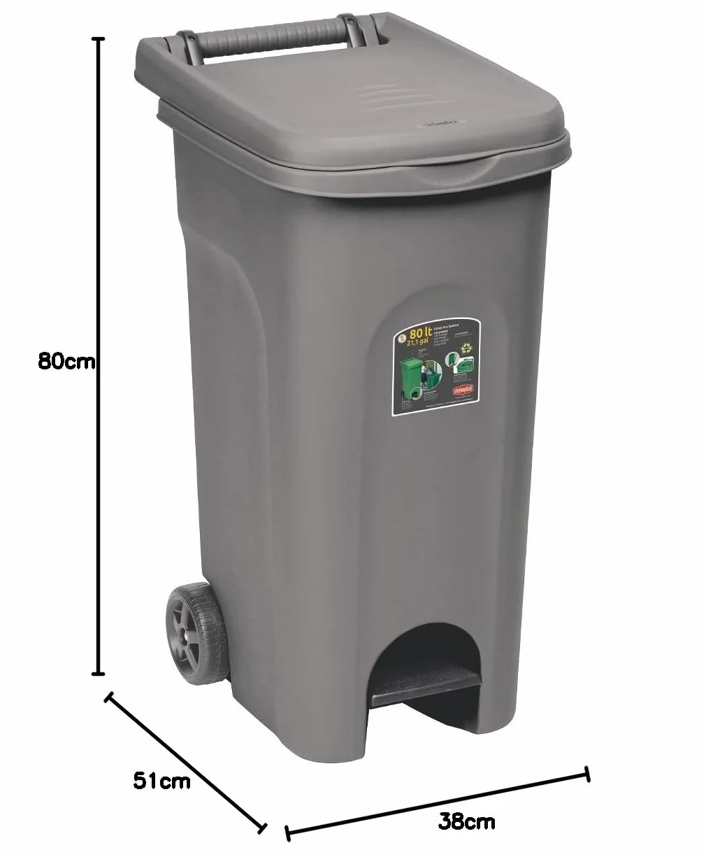 BIDONE Eco System 80 LT con PEDA Grigio