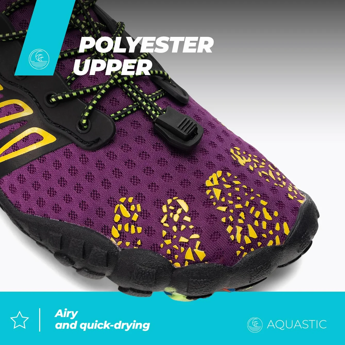AQUASTIC Scarpe da Immersione Antiscivolo Suola Resistente Soletta Schiuma Eva 35-42 Viola Sport Acquatici Snorkeling