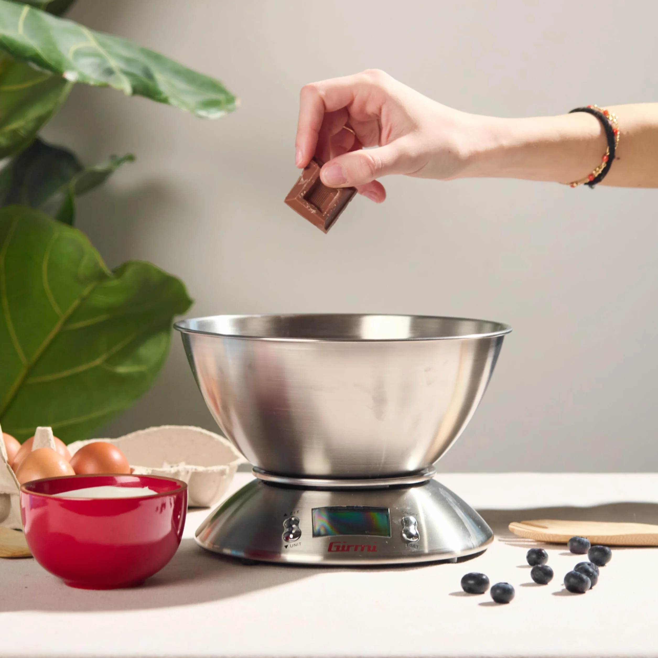 Girmi PS85 Bilancia Elettronica da Cucina 5 kg 1 g Inox Timer TARA
