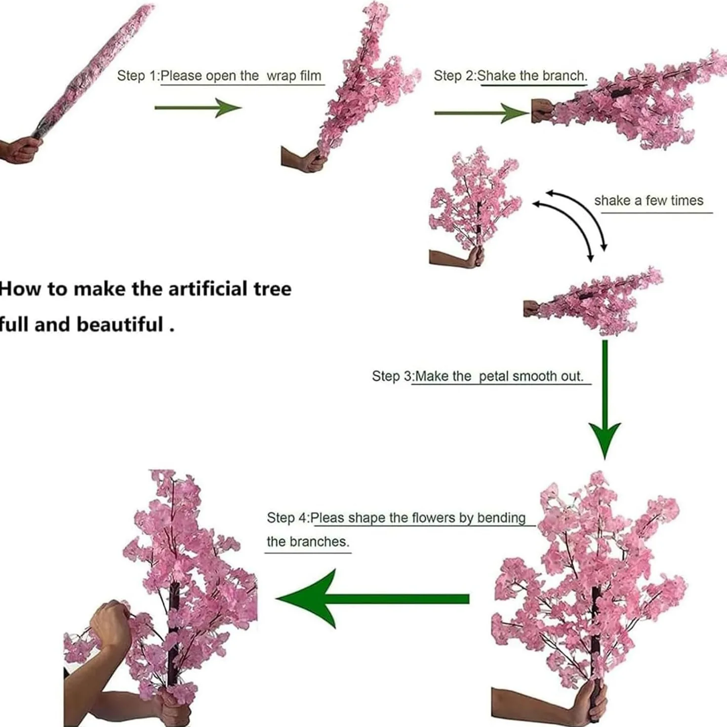 Albero Di Ciliegio Artificiale Con Foglie, Ciliegio Fatto A Mano, Albero Di Ciliegio Artificiale Albero Dei Desideri Finto Rosa, Albero Di Ciliegio Finto Fatto A Mano, Fiori Rosa,Round-1.5x1m