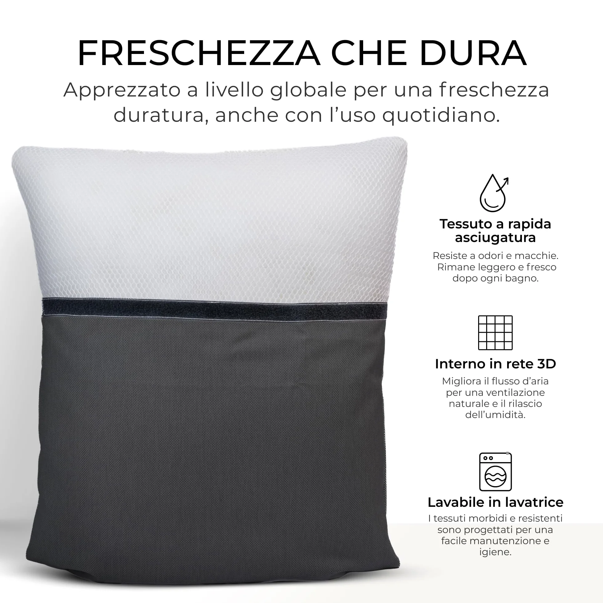 Cuscino vasca da bagno - Spesso e comodo, per supporto testa, collo e schiena - Materassino vasca da bagno lavabile e a rapida asciugatura, perfetto per bagno rilassante in casa - Grigio scuro